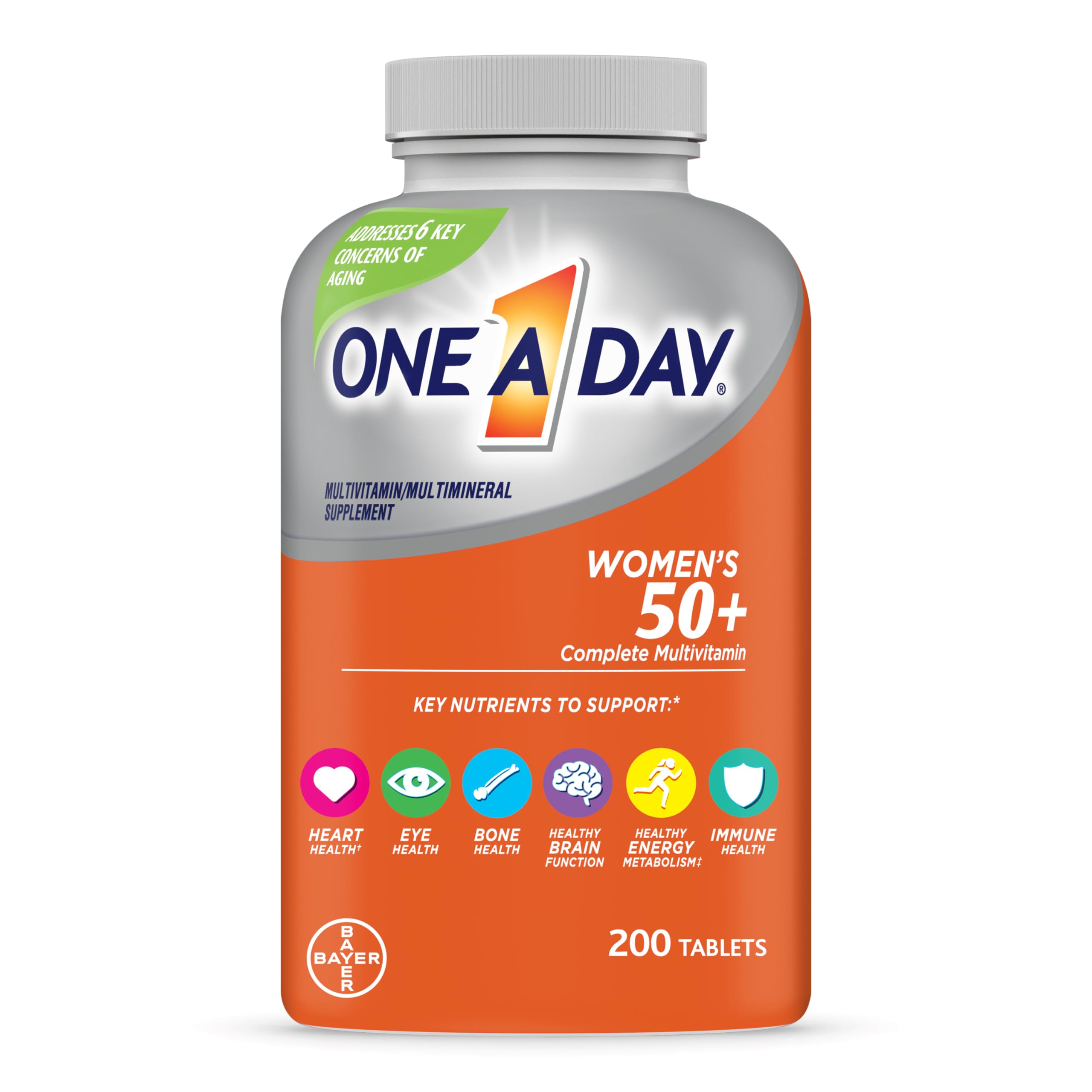 One A Day Women’s 50+ Multivitamins Tablet, Multivitamin for Women with Vitamin A, C, D