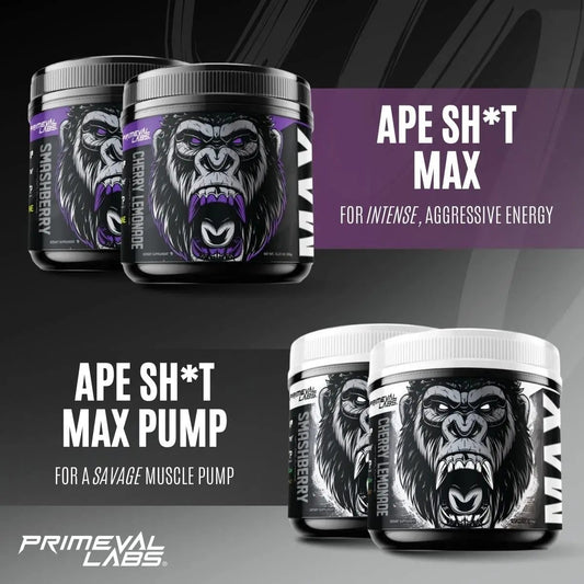 Primeval Labs ApeSh*t Max Pump Premium Pre-Workout | Muscle Pump & Vascularity | 40 Servings (Smashberry)