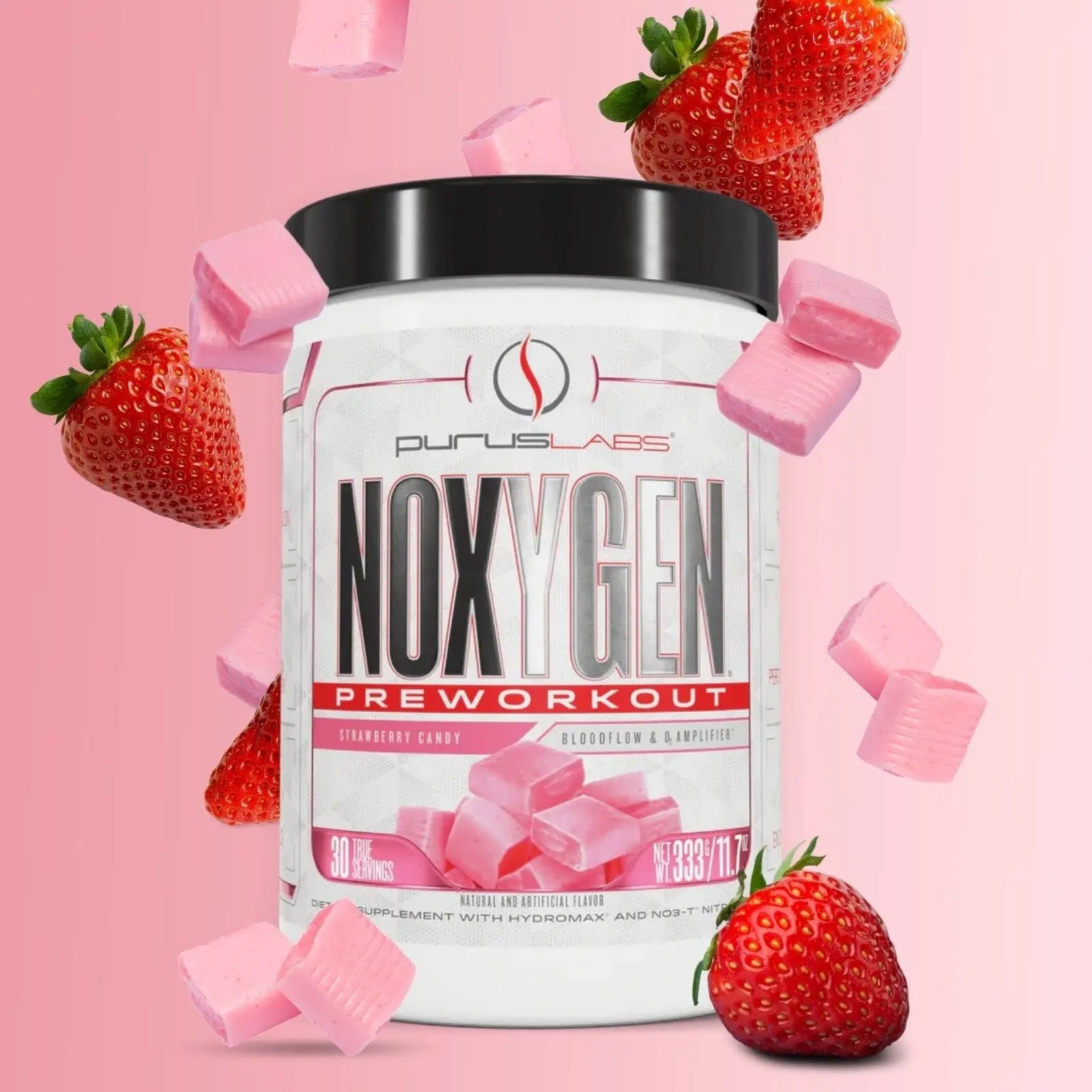 Purus Labs NOXYGEN PREWORKOUT Powder, 30 Servings (Strawberry Candy)