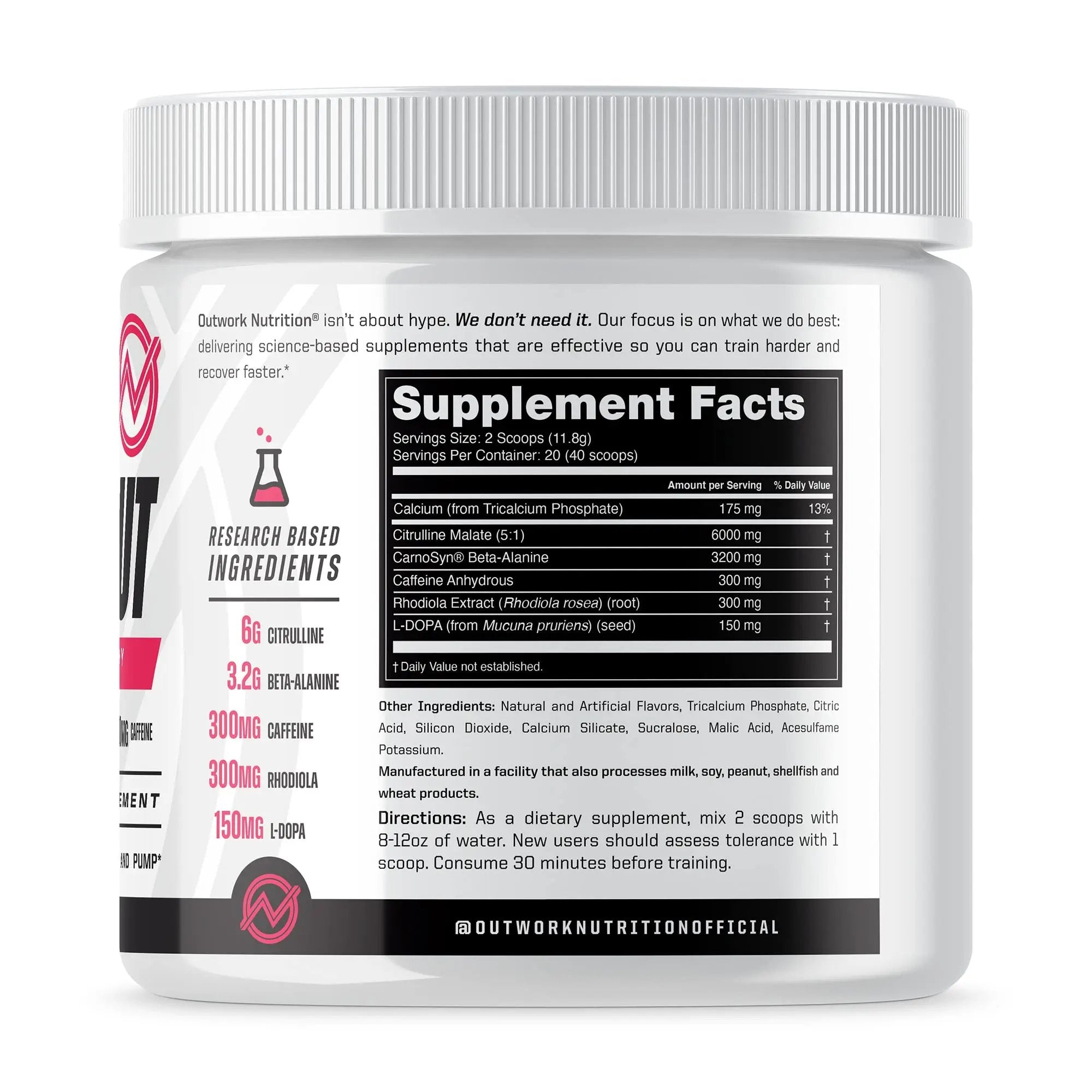 Outwork Nutrition Pre-Workout Supplement with Nootropics - Energy & Mental Focus Outwork Nutrition