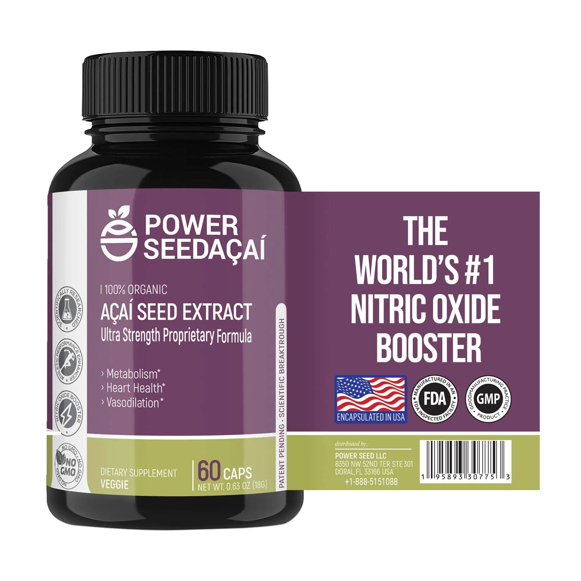 POWER SEEDAÇAÍ New Patented Nitric Oxide Supplement -Increase Blood Flow & Circulatio