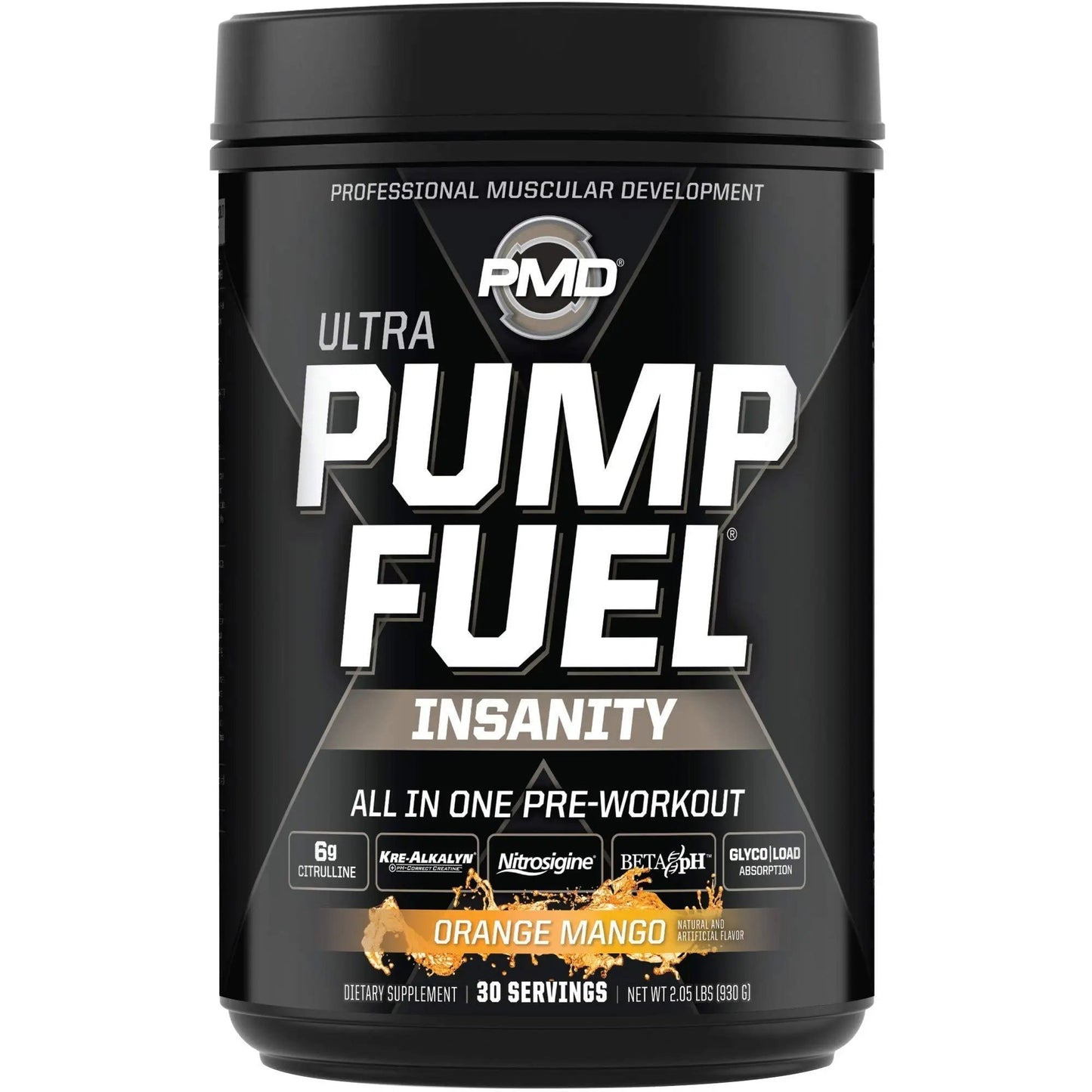 PMD Sports Ultra Pump Fuel Insanity - Pre Workout - Tropical Orange Mango (30 Servings) Sports CG5 Premium Creatine and L-Glutamine Powder (60 Servings)