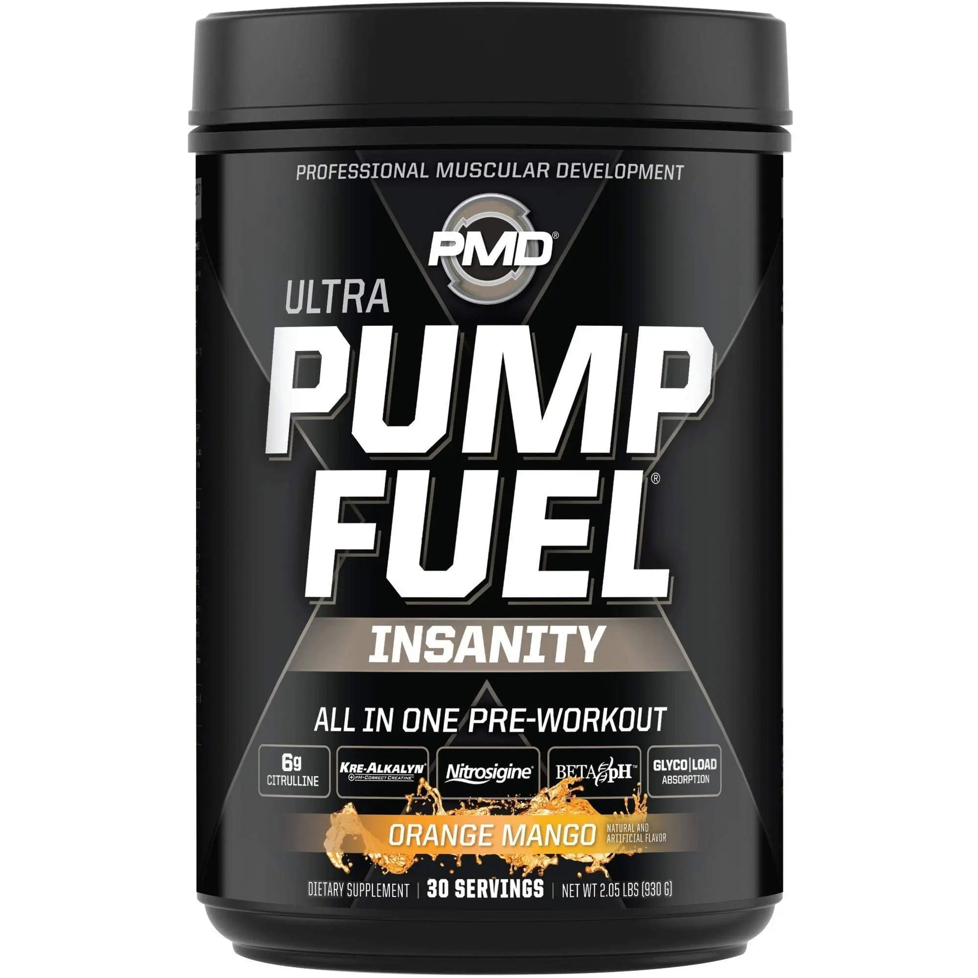 PMD Sports Ultra Pump Fuel Insanity - Pre Workout - Tropical Orange Mango (30 Servings) Sports CG5 Premium Creatine and L-Glutamine Powder (60 Servings)