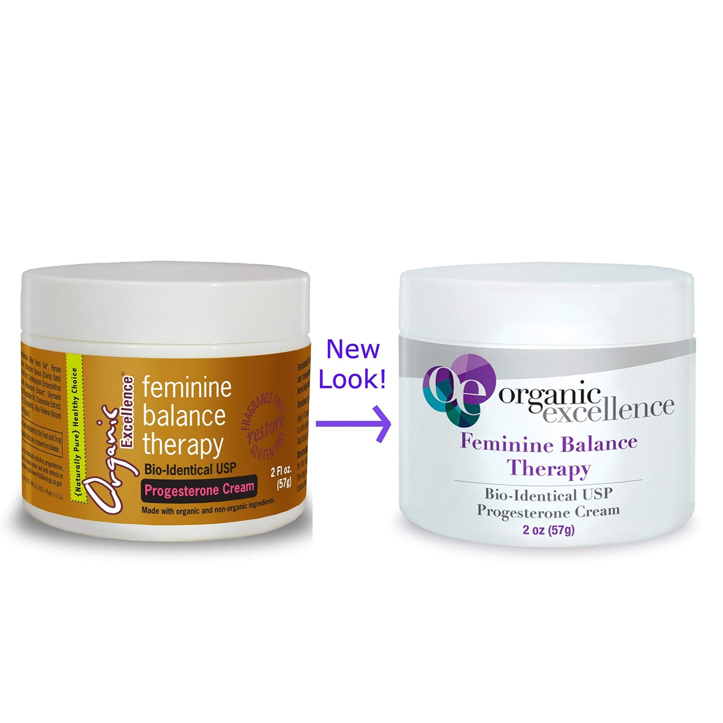 Organic Excellence Feminine Balance Therapy - USP Bio-Identical Progesterone Cream - 2 oz
