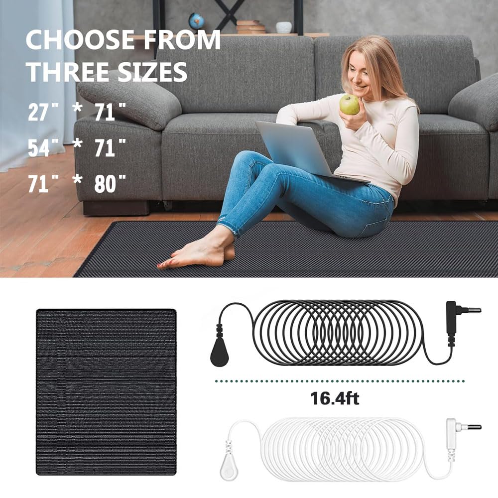 LDDJIOD Grounding Mat for Bed with 2 Grounding Cords, Conductive Grounding Sheet LDDJIOD