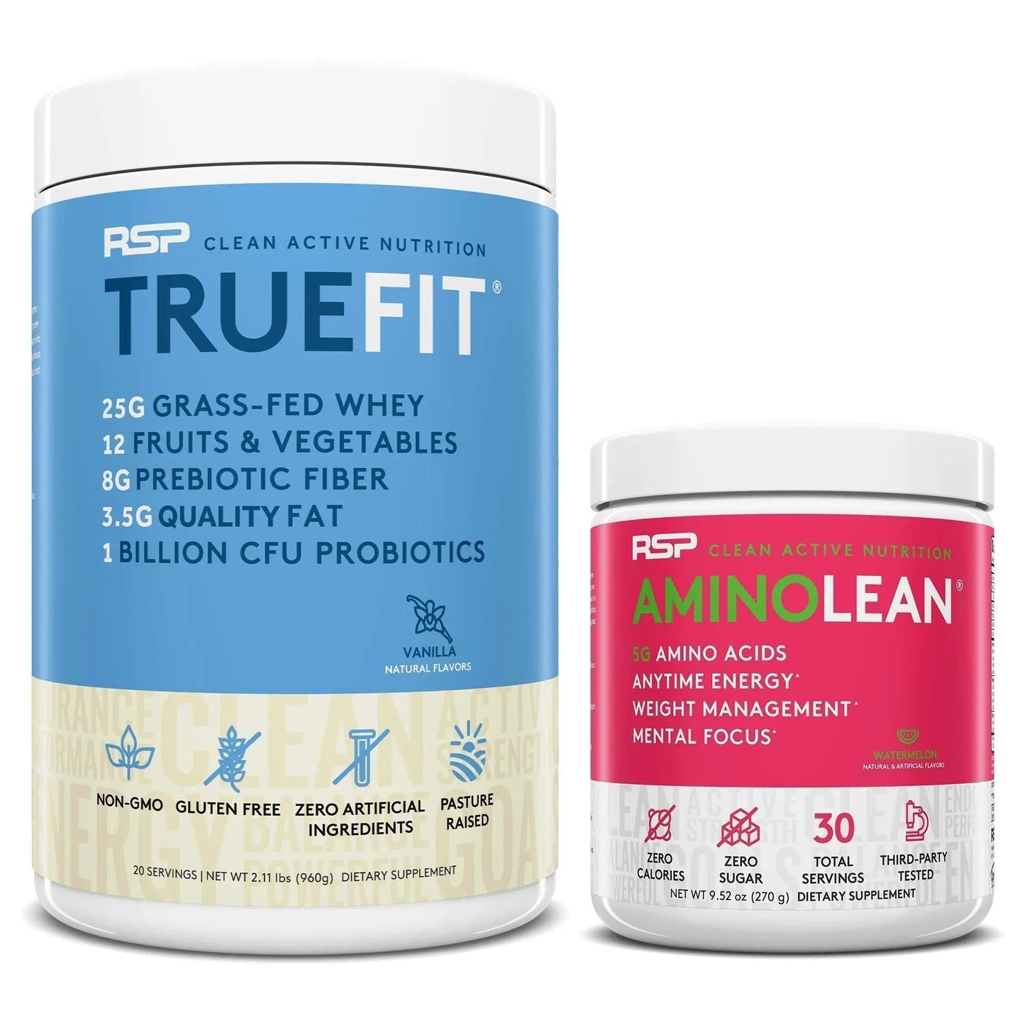 RSP NUTRITION AminoLean Pre Workout Energy (Watermelon 30 Servings) with TrueFit