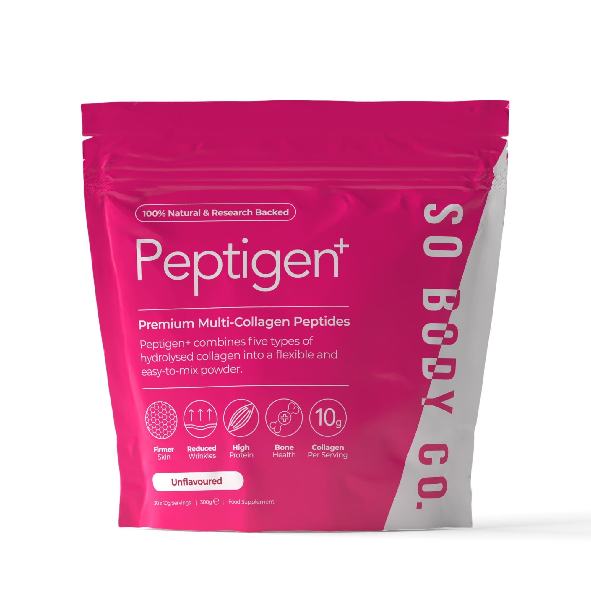 SoBodyCo Premium Collagen Supplement, Unique 5 Types of Collagen Powder, 300000mg, Collagen Peptides, Collagen