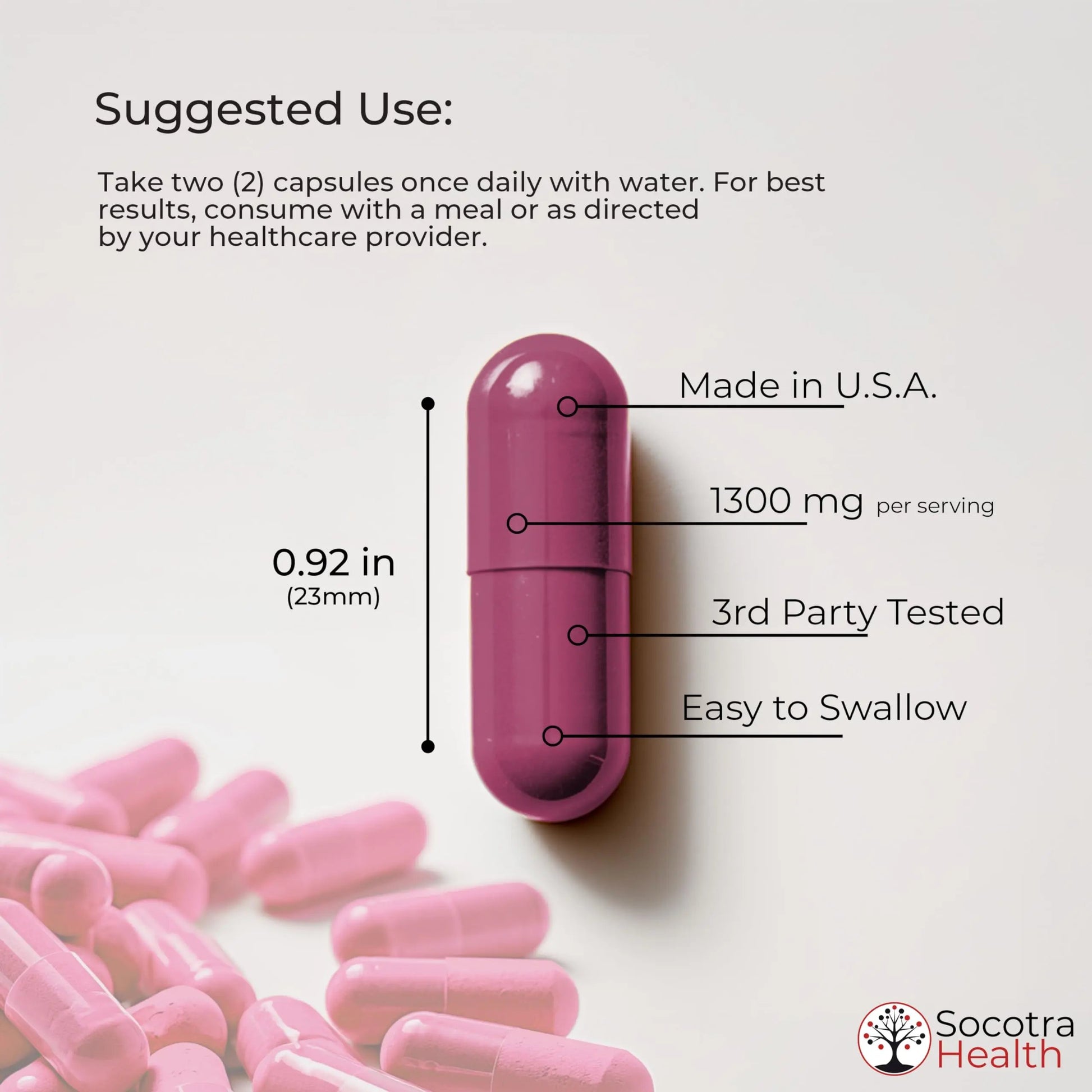 Socotra Health Beet Root Capsules - Made with Premium Organic Beetroot Powder for Heart Health, Circulation, Energy and Stamina Support - Non-GMO, Gluten-Free - 60 Vegan Capsules