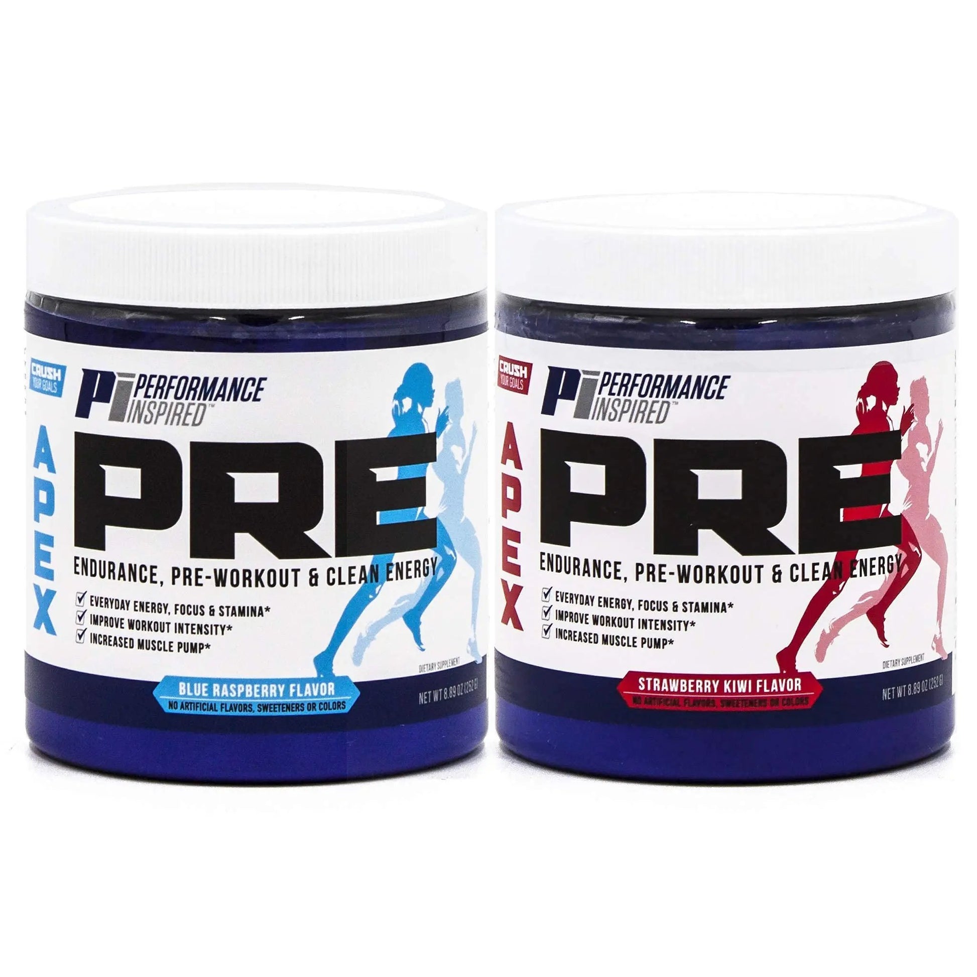 PERFORMANCE INSPIRED Nutrition - APEX Pre Workout Powder - Increase Energy & Endurance - Caffeine - Beta Alanine - All Natural - Vegan Formula - Blue Raspberry