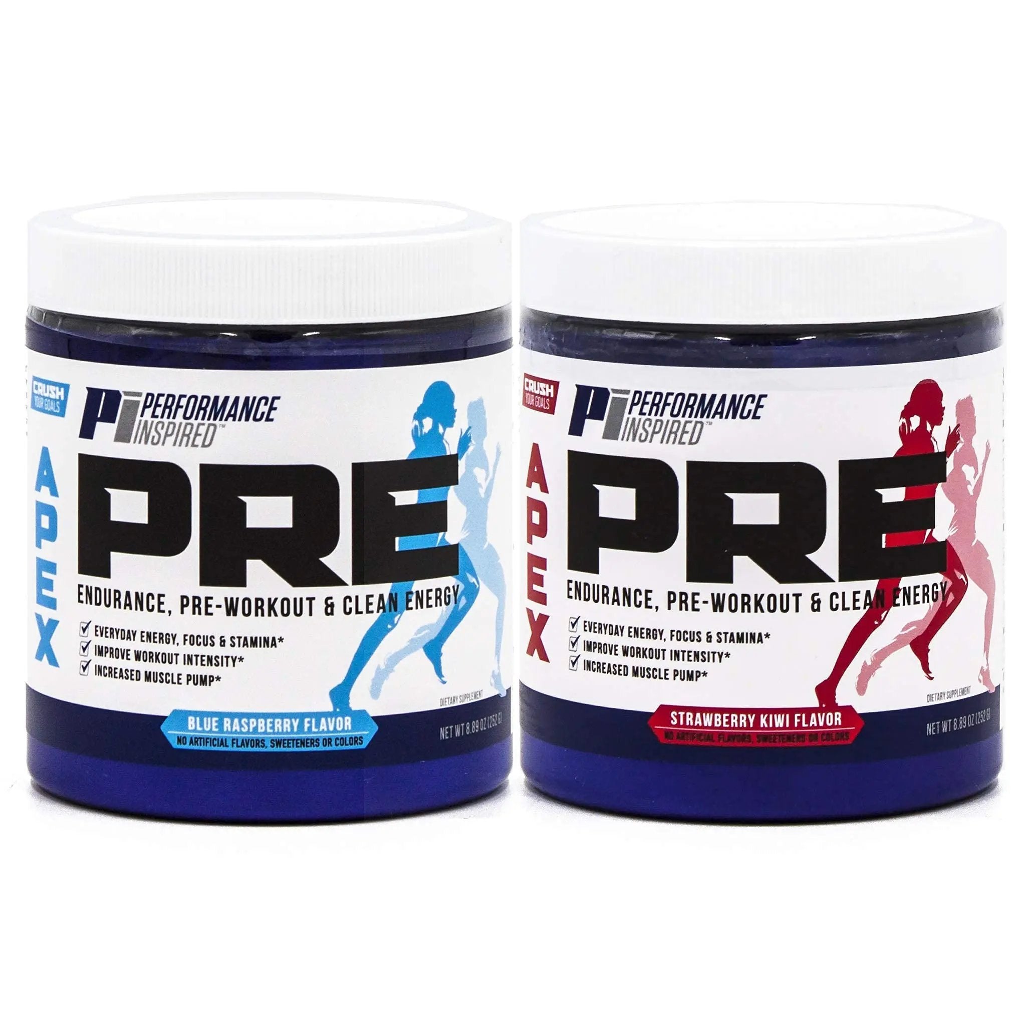 PERFORMANCE INSPIRED Nutrition - APEX Pre Workout Powder - Increase Energy & Endurance - Caffeine - Beta Alanine - All Natural - Vegan Formula - Blue Raspberry