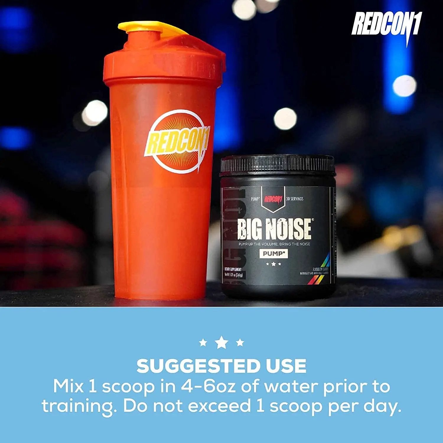 REDCON1 Total War Preworkout (Blue Lemonade) & Big Noise Non-Stim Preworkout Powder (Rainbow Candy) Stack - Pre Workout Duo for Energy, Focus & Endurance (2 Products, 30 Servings Each)
