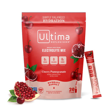 Ultima Replenisher Daily Electrolyte Drink Mix – Cherry Pomegranate, 20 Stickpacks
