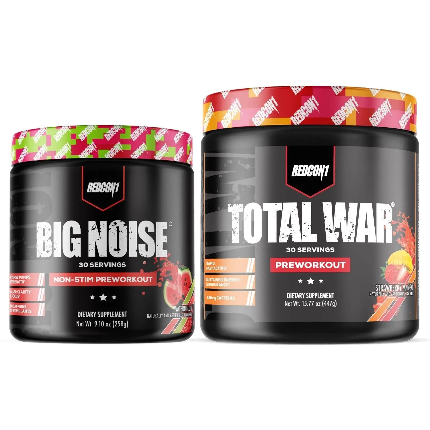 REDCON1 Total War Preworkout (Strawberry Mango) & Big Noise Non-Stim Preworkout