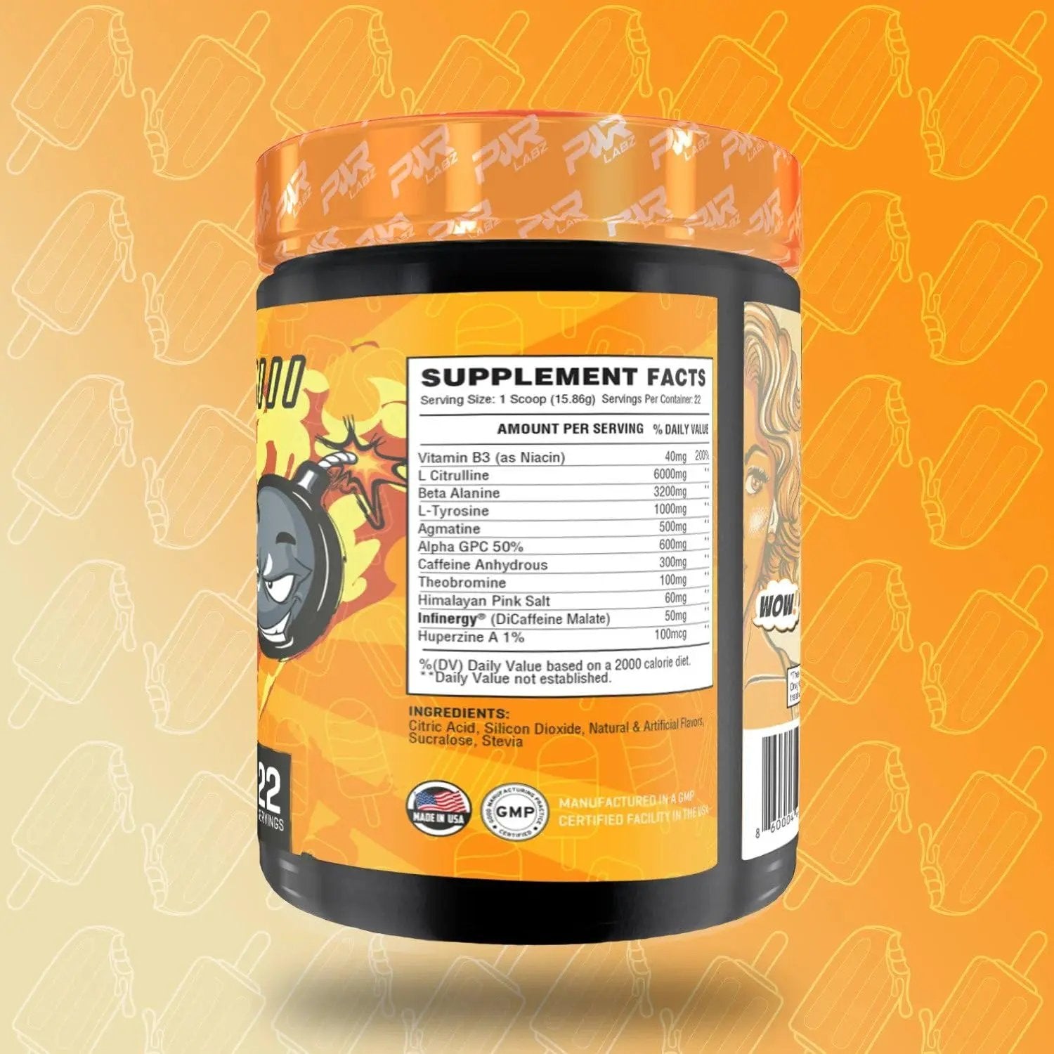 PWR Labz Blast Pre Workout - Pump · Focus · Energy · L-Citrulline, L-Tyrosine, Agmatine, Alpha GPC (Orange Creamsicle)