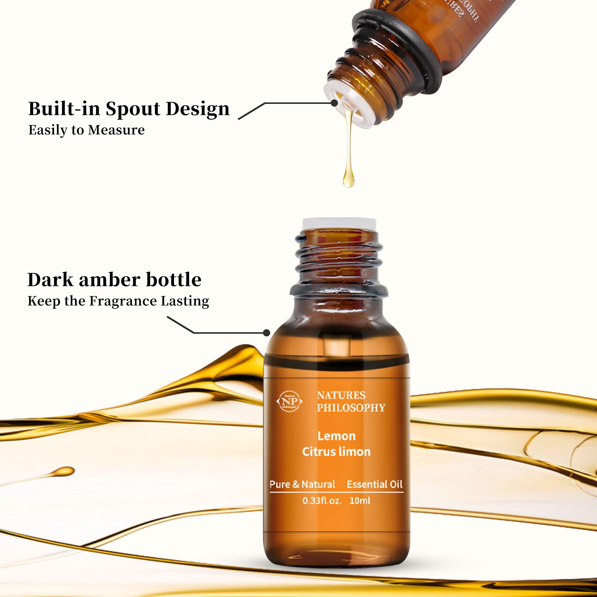 Lemon Essential Oil,100% Pure Organic Essential Oils for Aromatherapy, Diffuser, Massage, Soap Making NP NATURES PHILOSOPHY