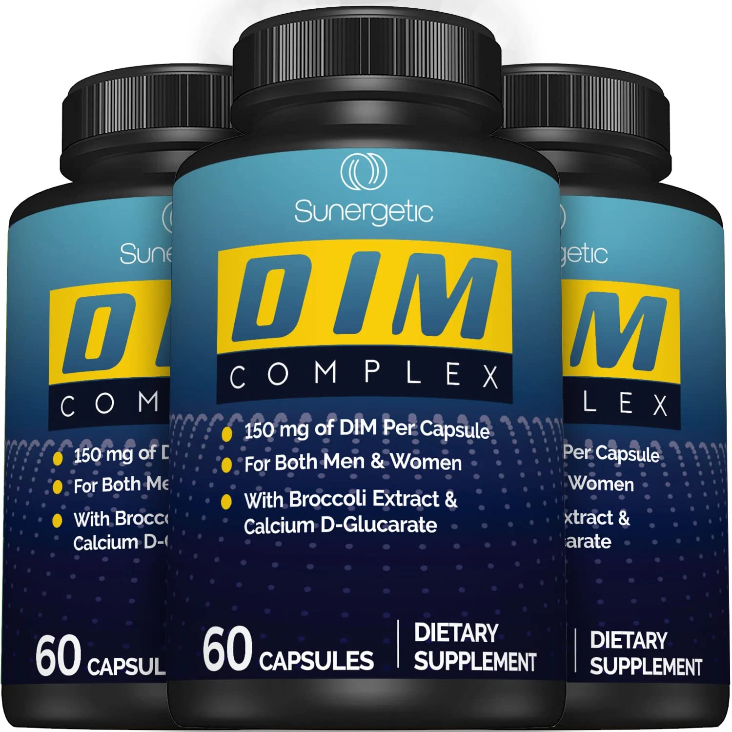 Premium DIM Supplement–Includes 150mg DIM (diindolylmethane), Broccoli, Calcium D Sunergetic