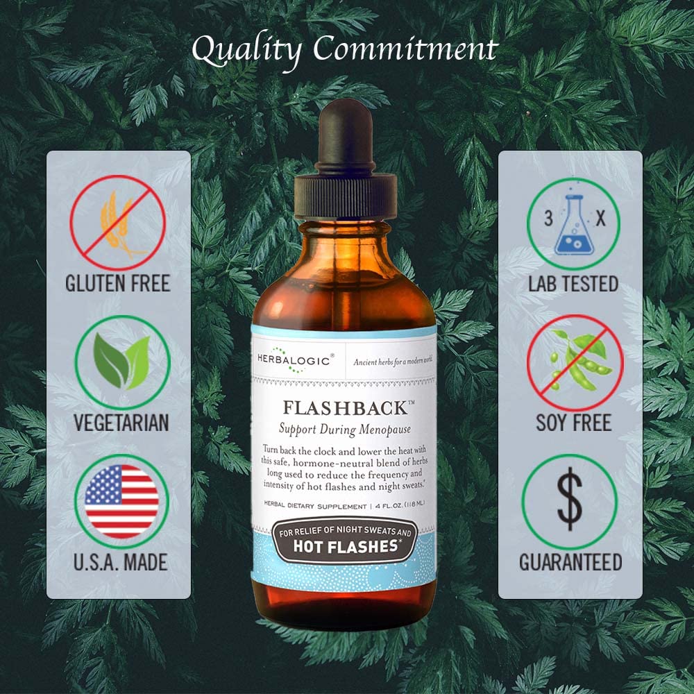 Herbalogic - Flashback Liquid Herb Drops - Natural Relief for Menopausal Hot Flashes, Night Sweats