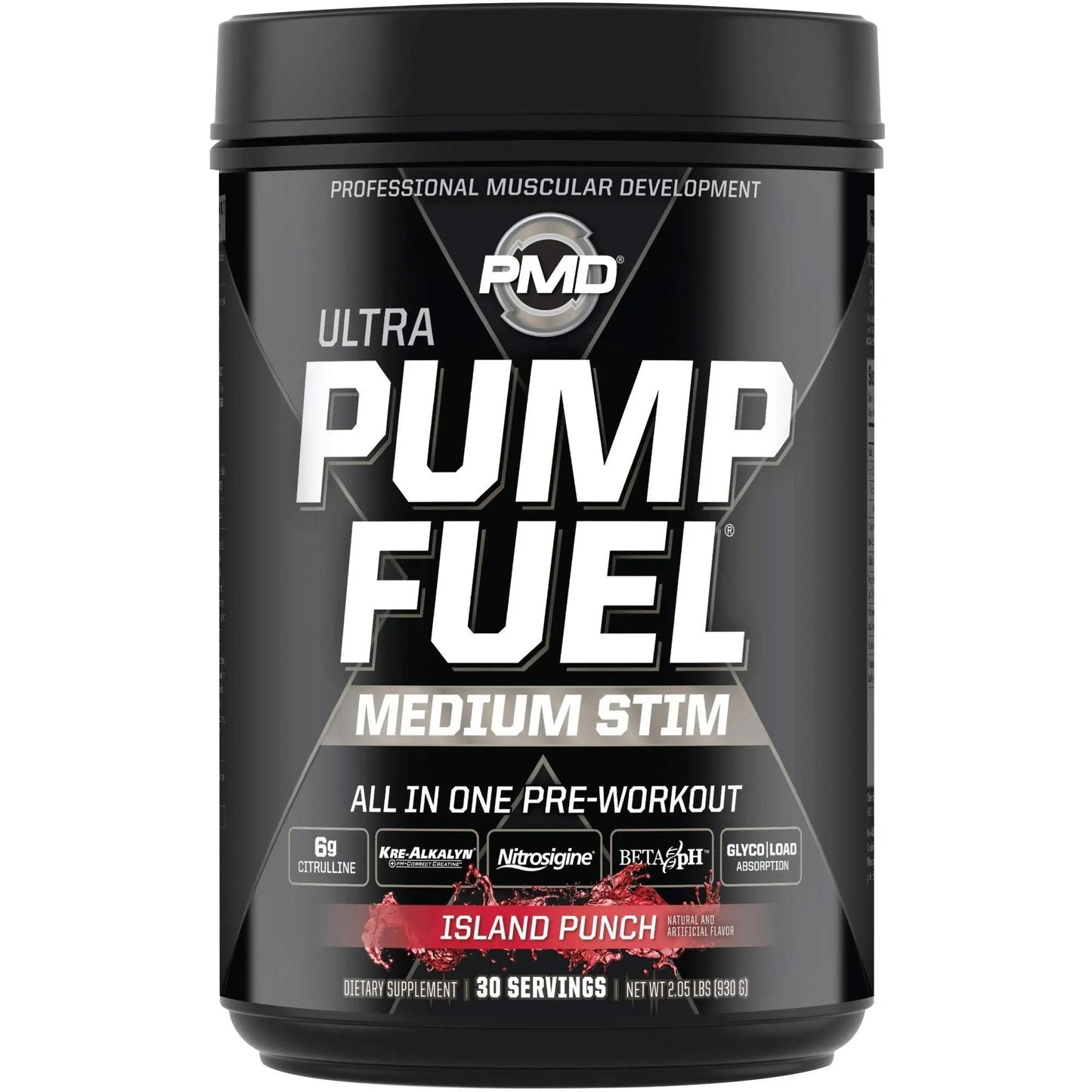 PMD Sports Ultra Pump Fuel - Pre Workout - Island Punch (30 Servings) Sports Omega Cuts Elite Thermogenic Fat Burner (90 Softgels)