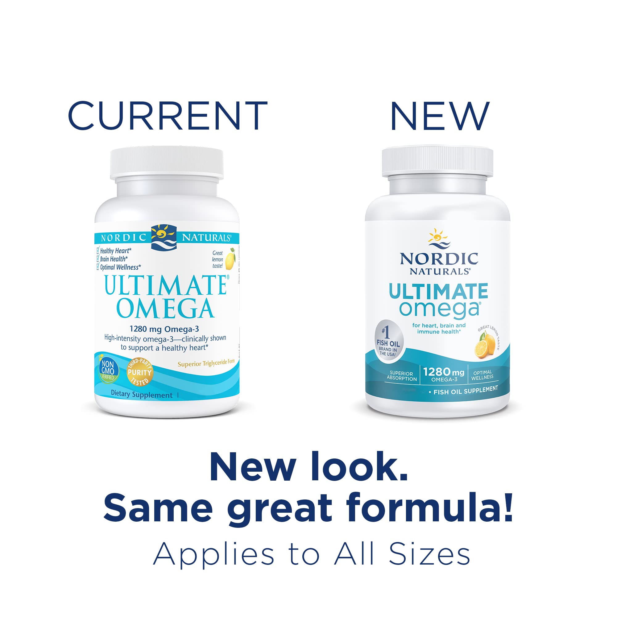 Nordic Naturals Ultimate Omega, Lemon Flavor - 210 Soft Gels - 1280 mg Omega-3 - High Nordic Naturals