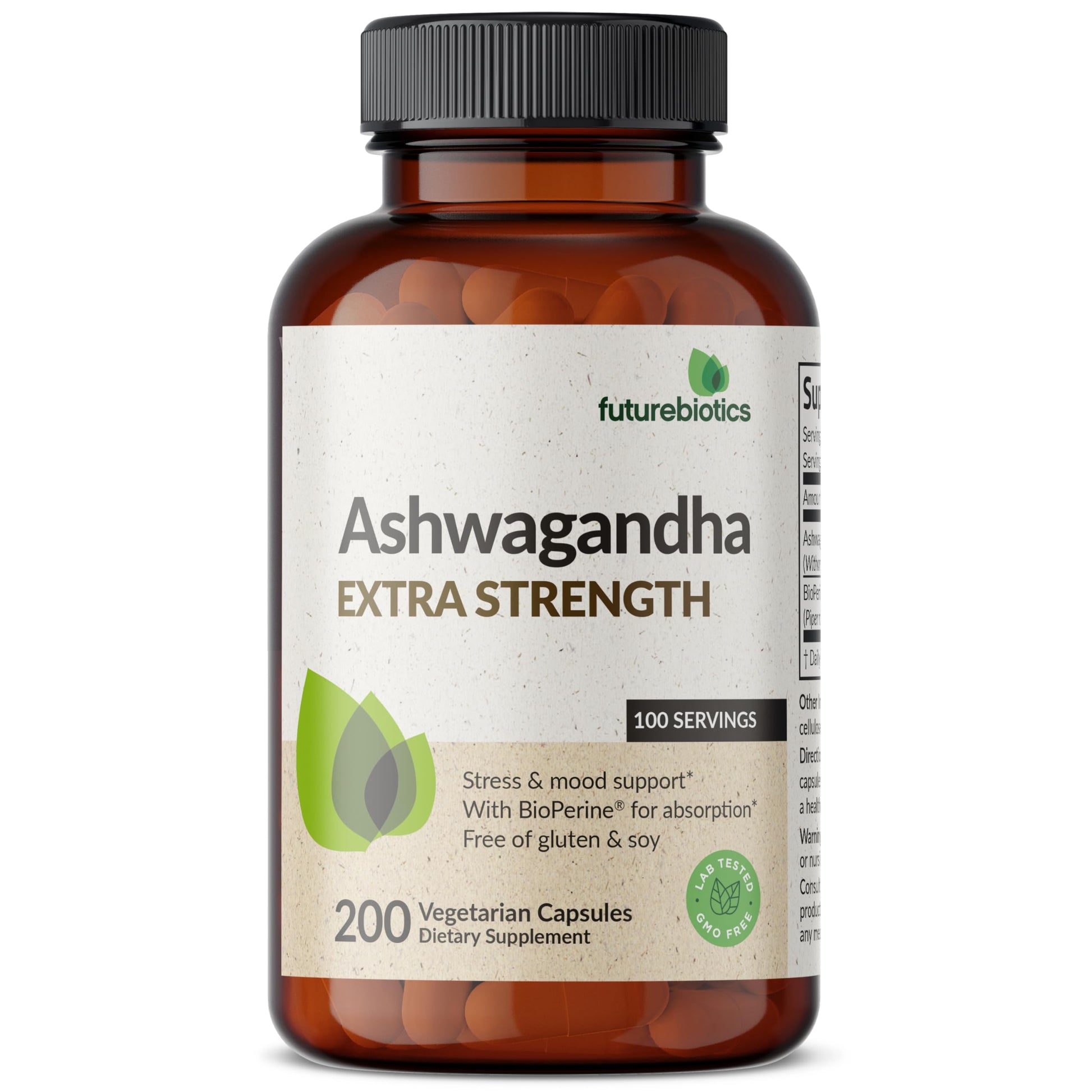 Futurebiotics Ashwagandha Extra Strength Stress & Mood Support with BioPerine Futurebiotics