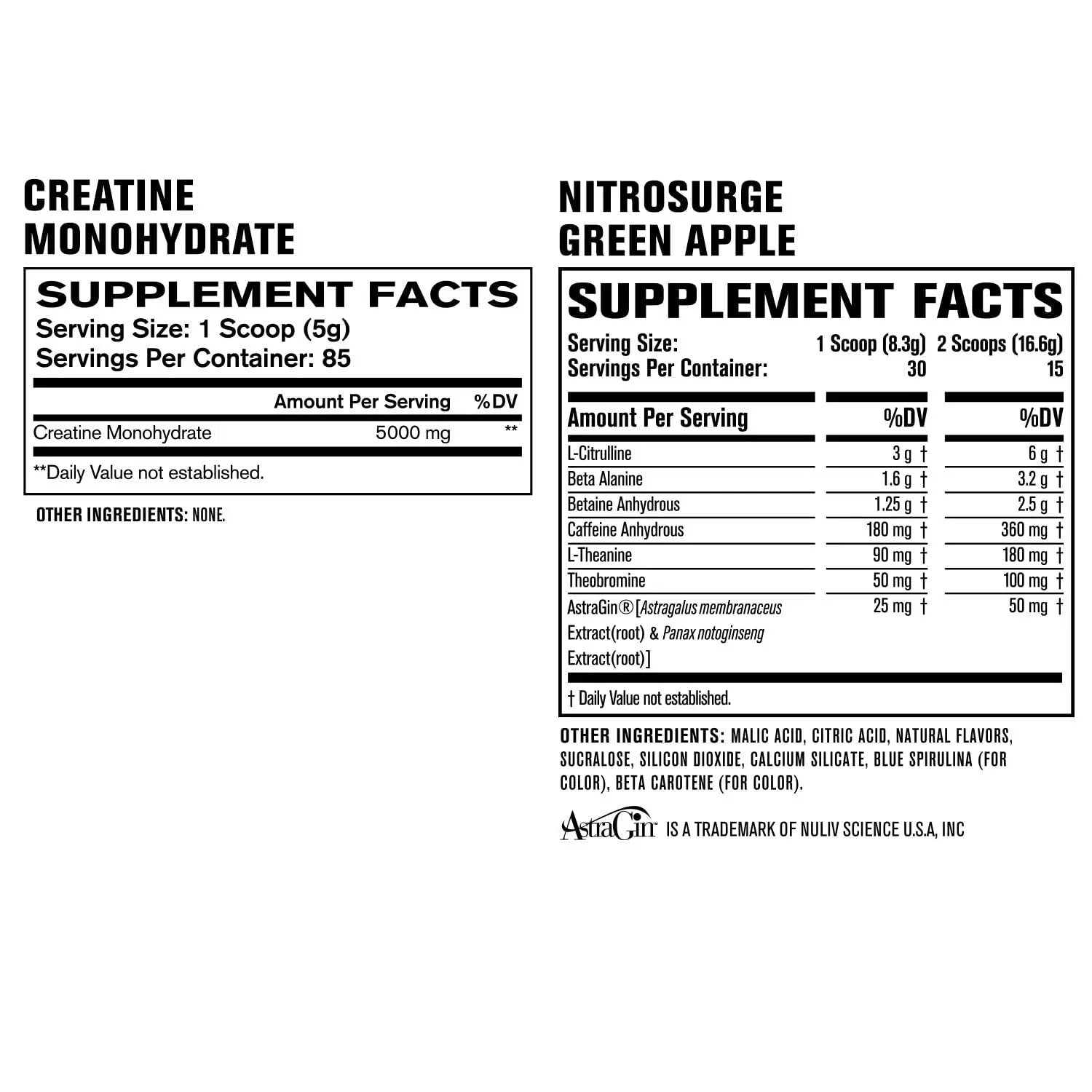 Nitrosurge Pre-Workout in Green Apple & Creatine Monohydrate for Men & Women