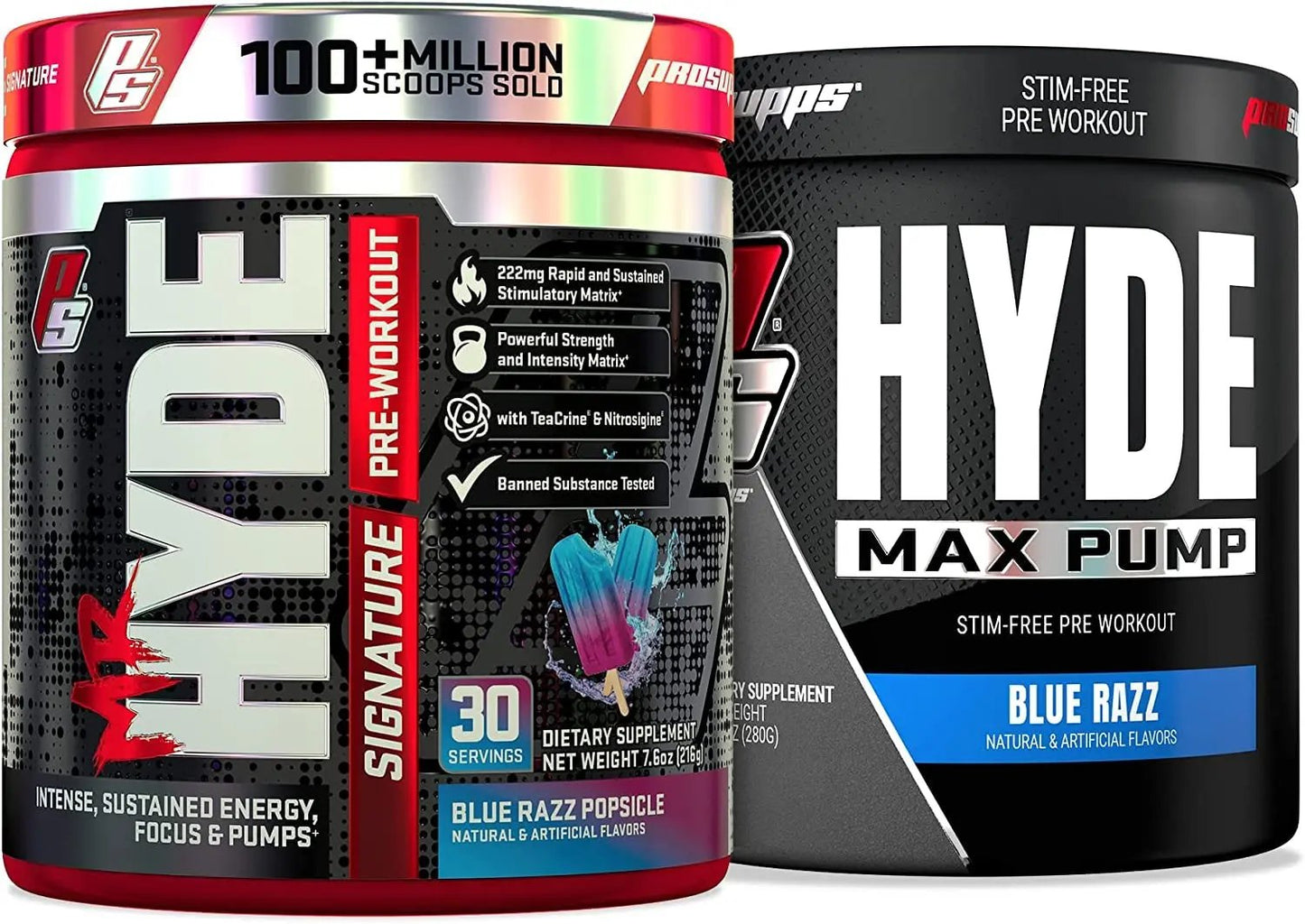 PROSUPPS Mr. Hyde Signature Blue Razz and Hyde Max Pump Blue Razz Bundle