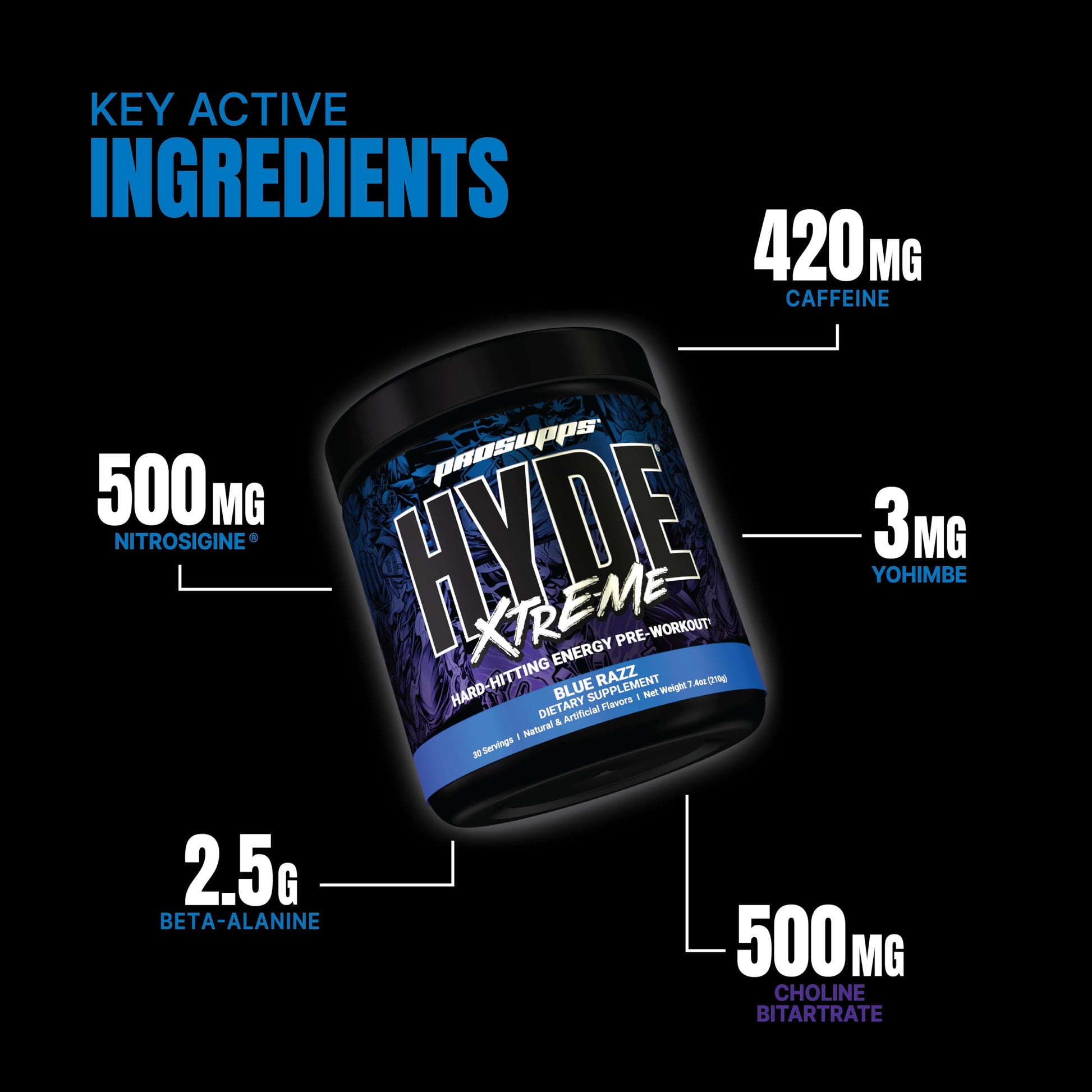 PROSUPPS Mr. Hyde Xtreme Pre-Workout Powder Energy Drink - Intense Sustained Energy PROSUPPS