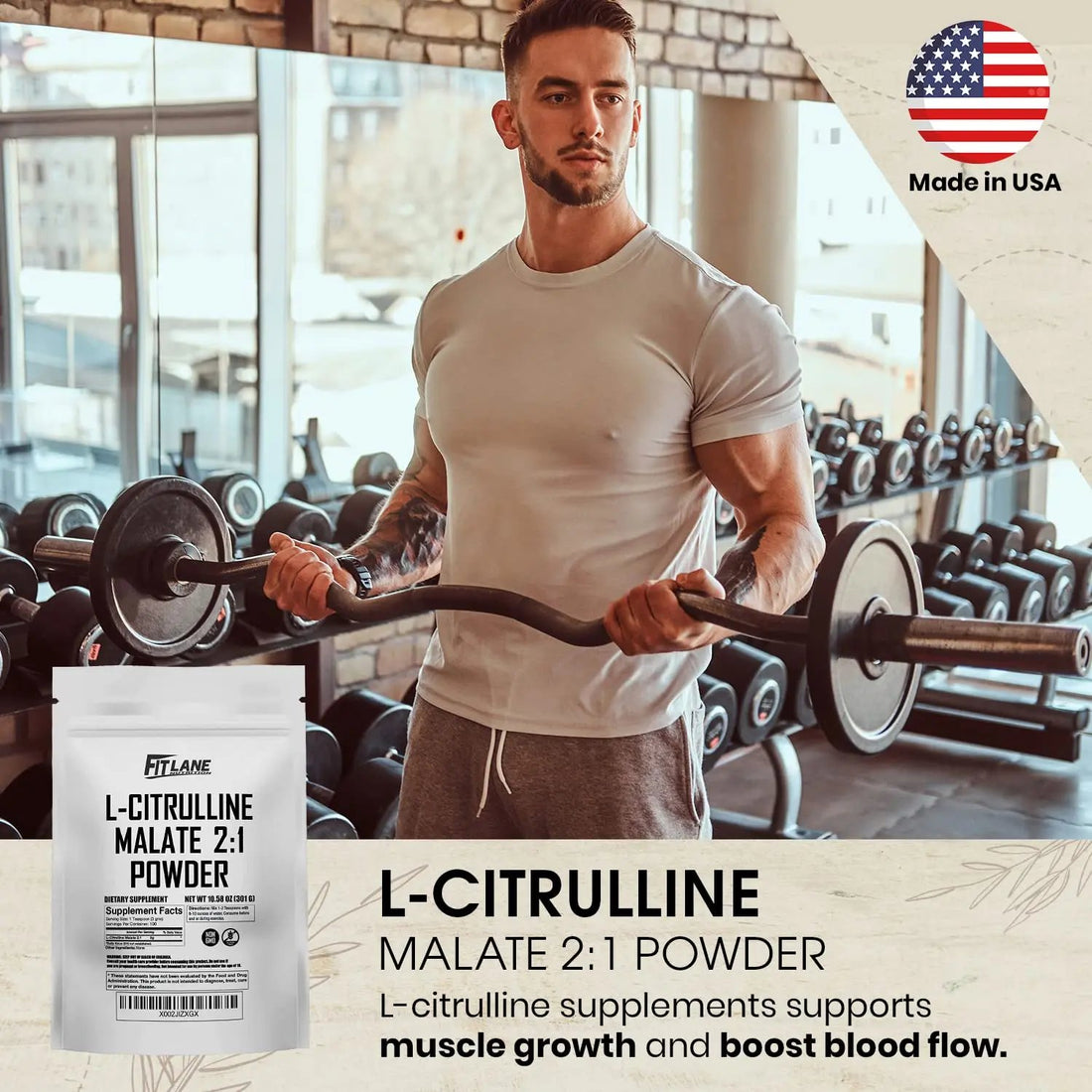 L Citrulline Malate 2 1 Powder 300 Grams - Bulk L Citrulline Powder - Free Form Amino