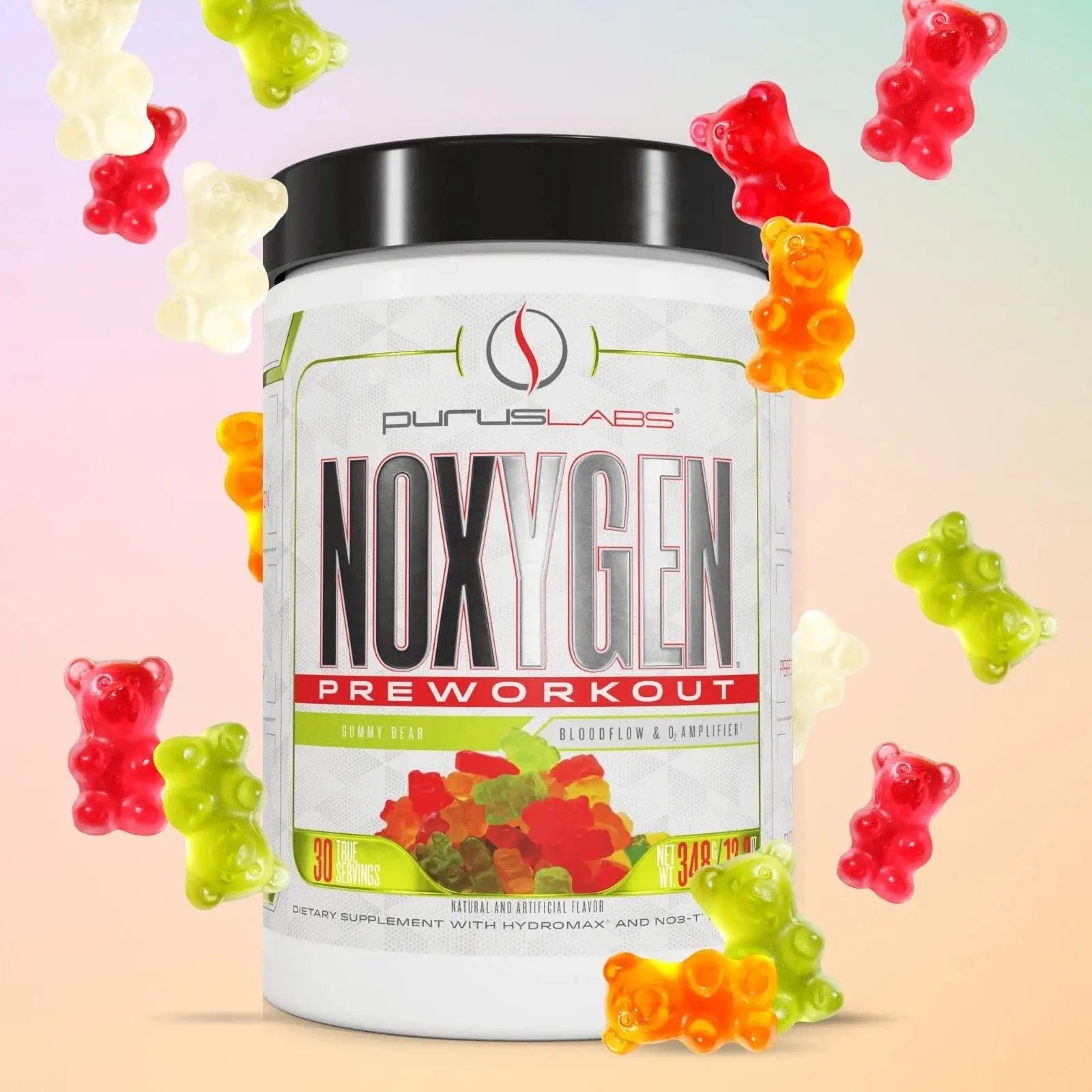 Purus Labs NOXYGEN PREWORKOUT Powder, 30 Servings (Gummy Bear)
