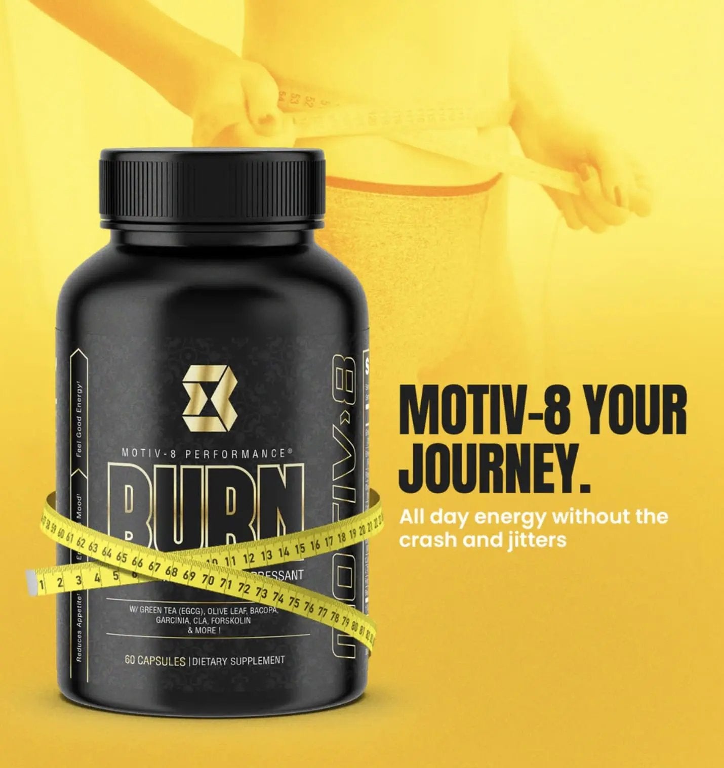 Motiv-8 Performance Pre-Workout Capsules, Natural, Feel Good Energy, No Crash or Jitters, Perfect for Working Out (60 Capsules)