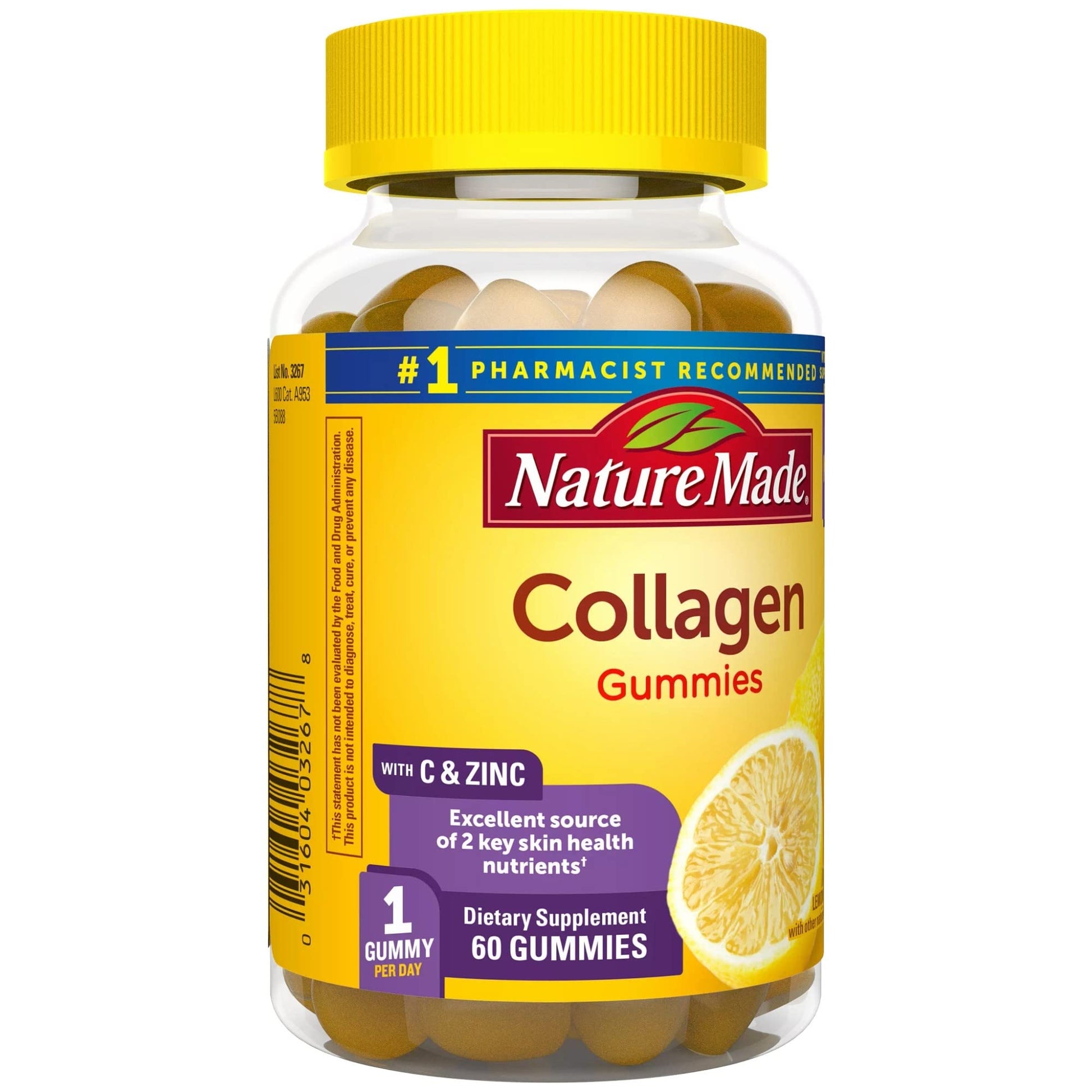 Nature Made Collagen Gummies with Vitamin C, Zinc and Biotin, Hydrolyzed Collagen Nature Made