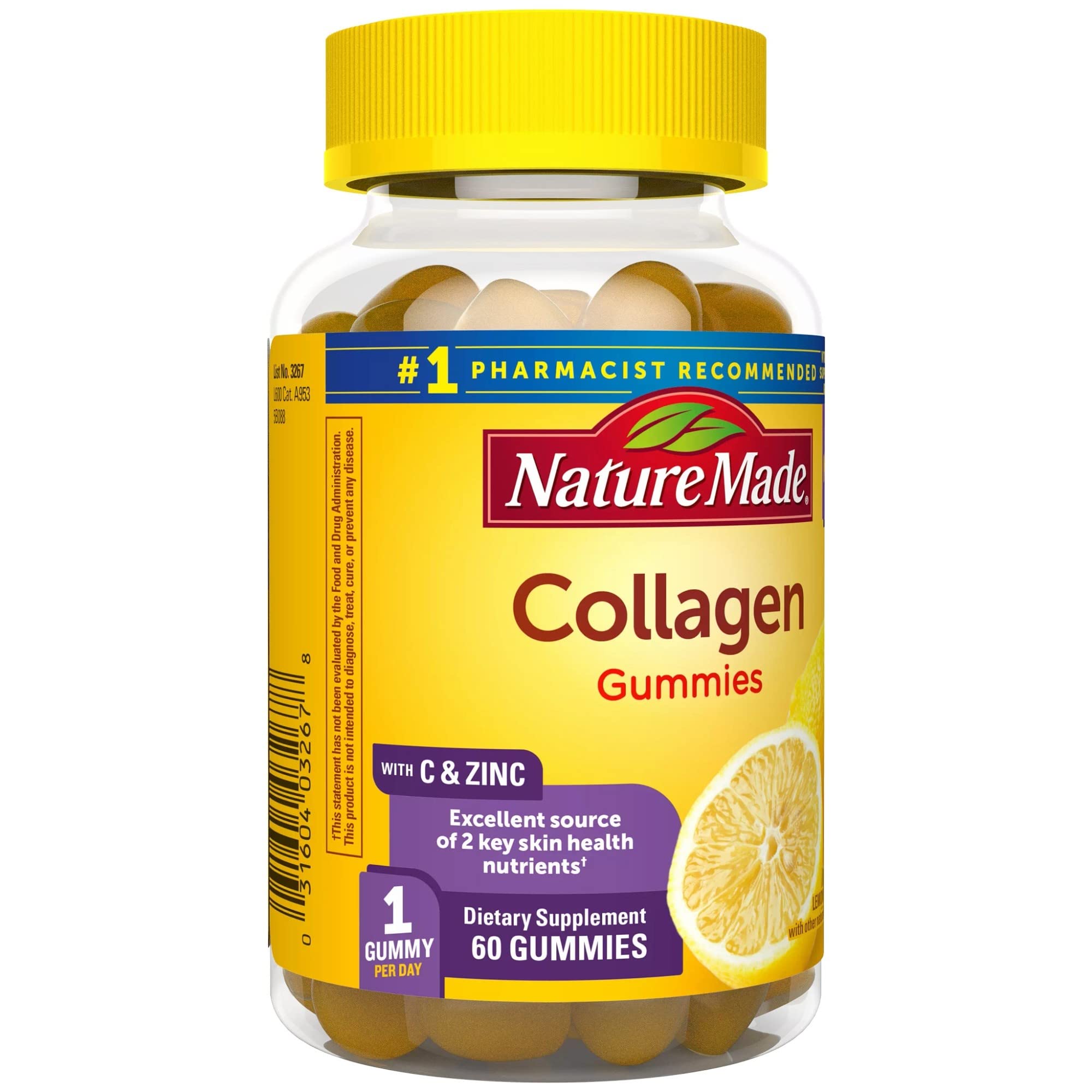 Nature Made Collagen Gummies with Vitamin C, Zinc and Biotin, Hydrolyzed Collagen Nature Made