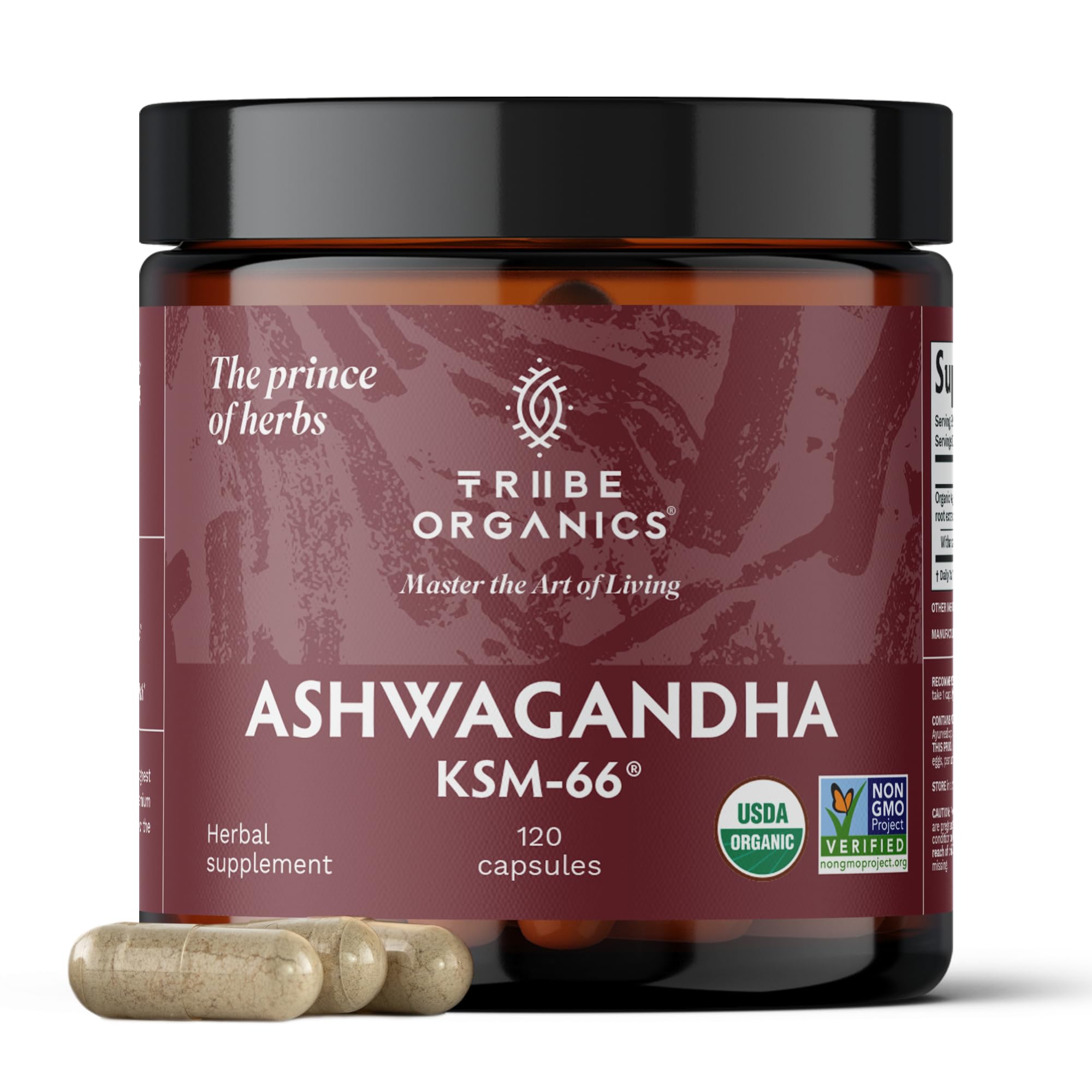 TRIBE ORGANICS Ashwagandha KSM 66 Pure Organic Root Powder Extract Ayurvedic