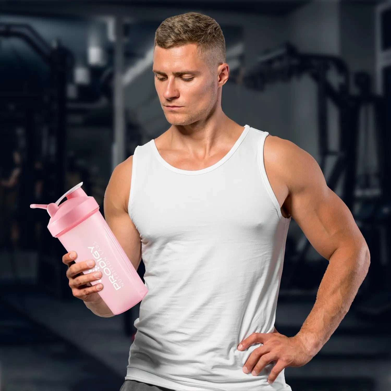 Protein Shaker 20oz Large Shaker Bottle Perfect for Workout Supplements, Protein powder, Sports drinks, BCAA'S, Meal Replacement, BPA Free, Fitness Enthusiasts Athletes - Pink