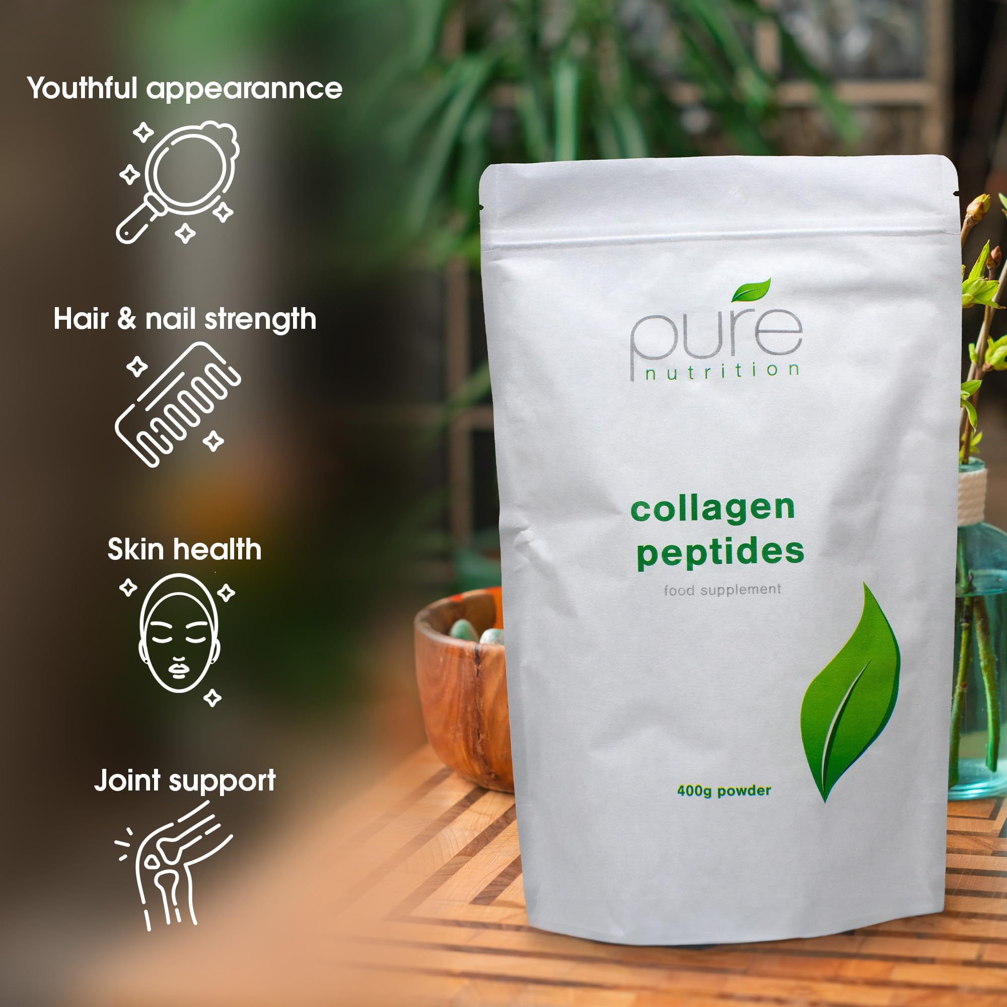 Pure Collagen Powder, Bovine Collagen Peptides Powder by Pure 400g Pure