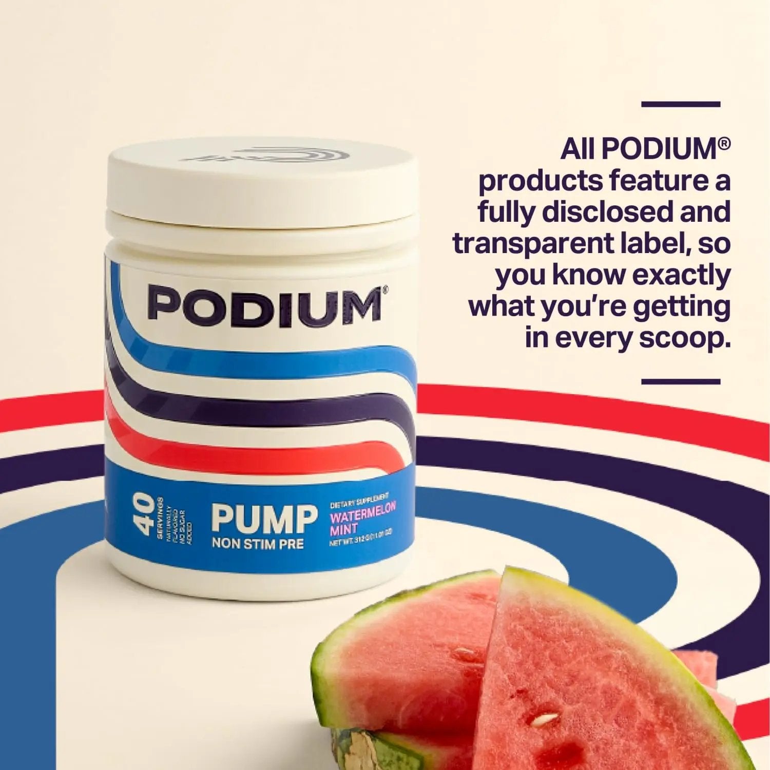 Podium Nutriton, Pump, Stimulant Free Pre-Workout, 40 Servings (Watermelon Mint)