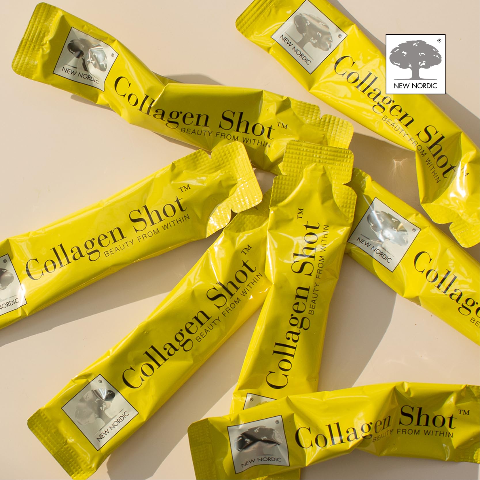 New Nordic Collagen Shot High-Absorbency Premium Liquid Daily Sachets - 15x Hydrolysed Shots - Freshwater Marine Collagen New Nordic Ltd