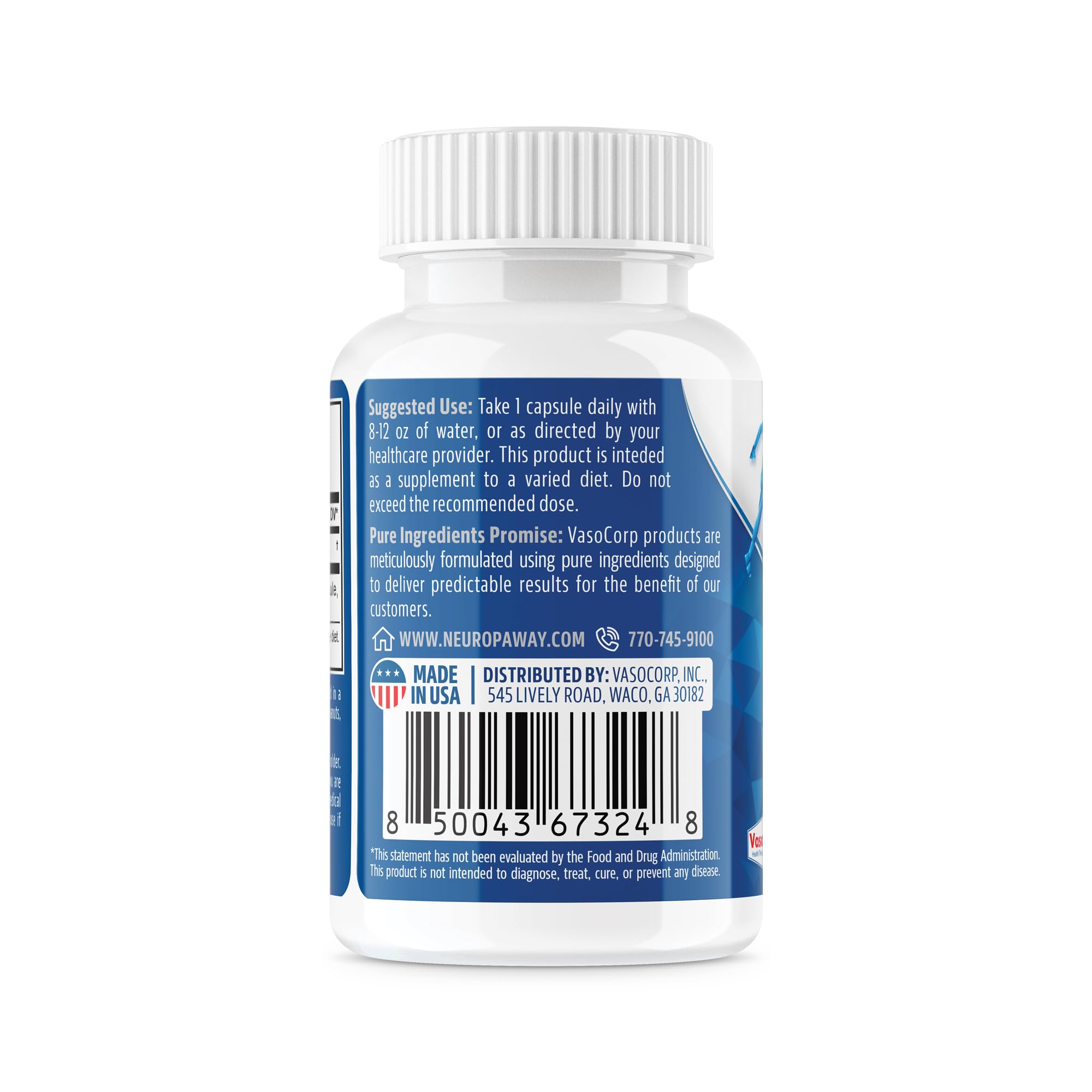 NeuropAWAY Elements Acetyl L-Carnitine 500mg 60ct Acid Resistant Capsules (60 500mg NeuropAWAY