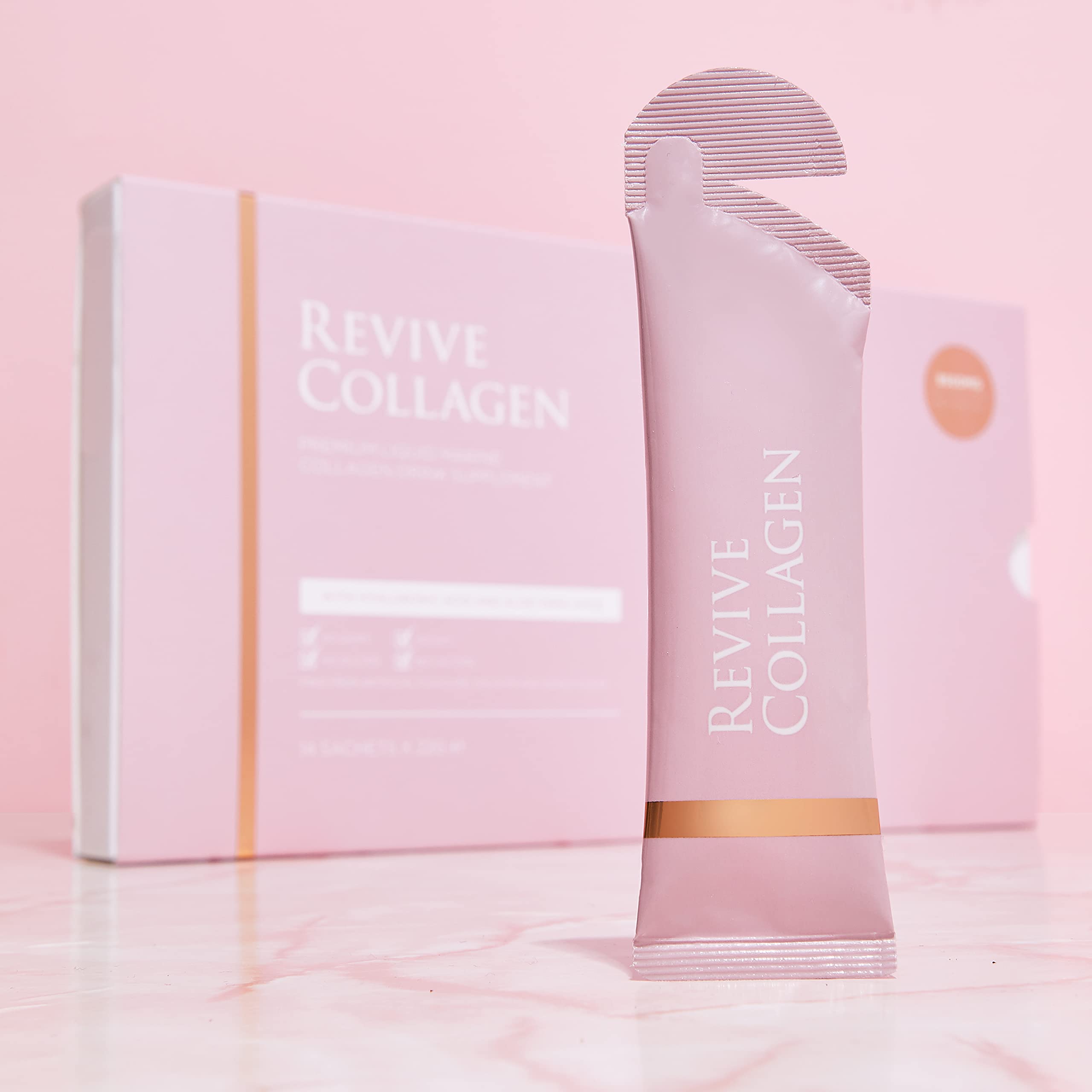 Revive Collagen Premium 8,500mg Hydrolysed Marine Collagen Drink with Added Hyaluronic Acid & Aloe Vera Revive Collagen