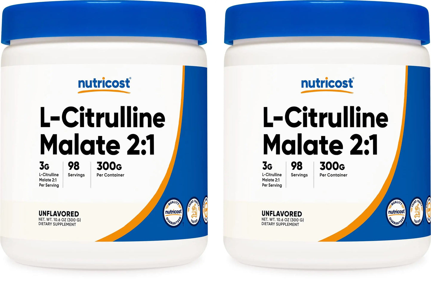 Nutricost L-Citrulline Malate 300G (2 Pack) - Pure L-Citrulline Powder, 3000mg Per Serving