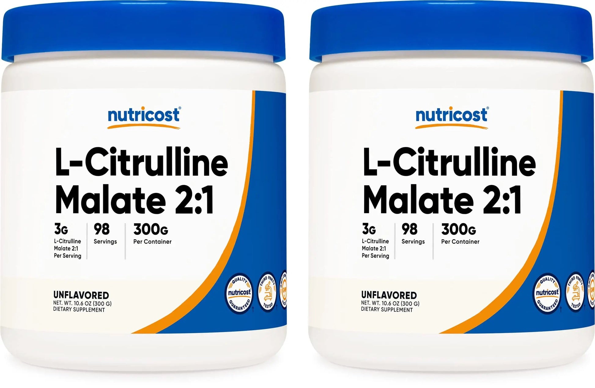 Nutricost L-Citrulline Malate 300G (2 Pack) - Pure L-Citrulline Powder, 3000mg Per Serving