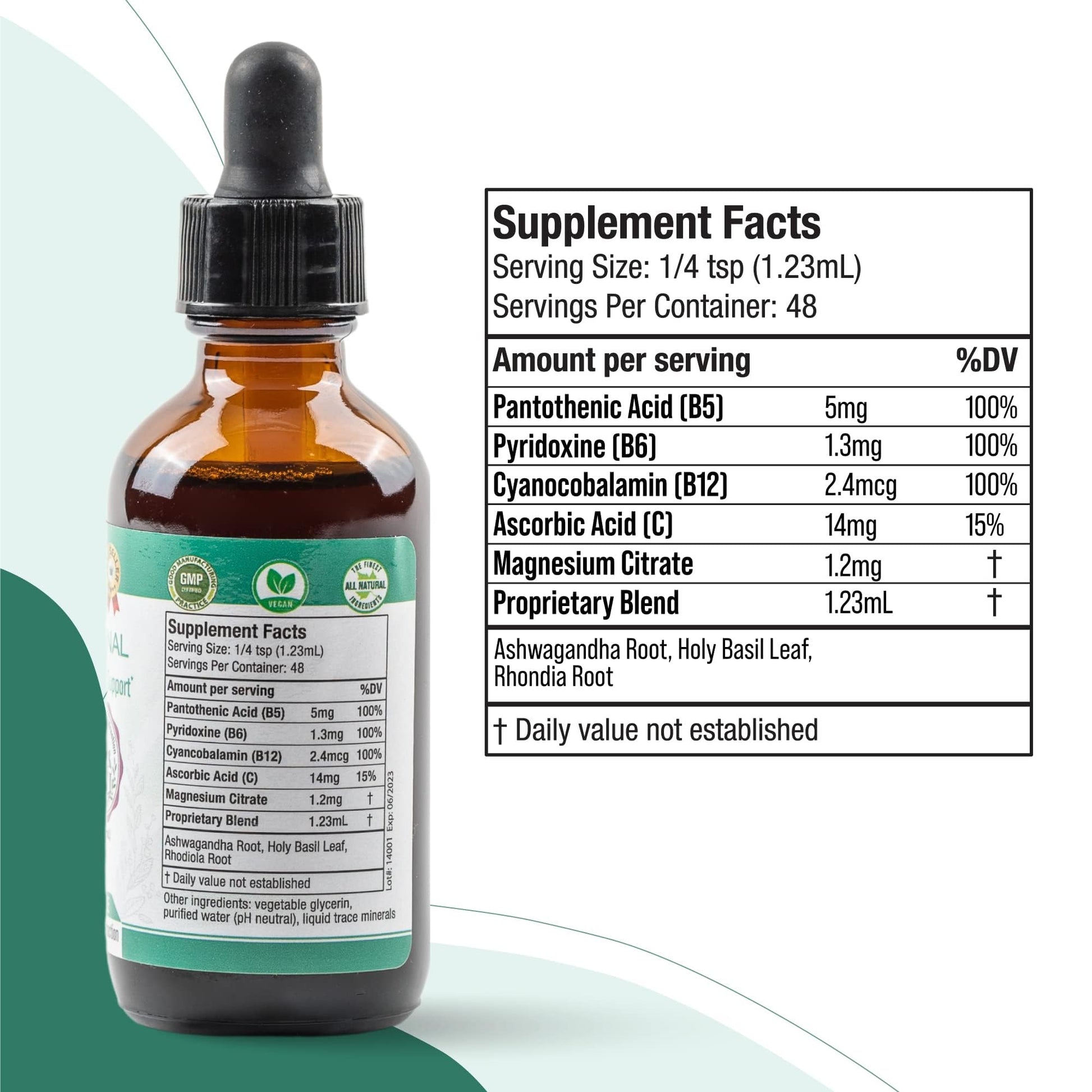 Active Adrenal - Advanced Adrenal Support Tincture - Liquid Delivery for Better Absorption Rejuvica Health