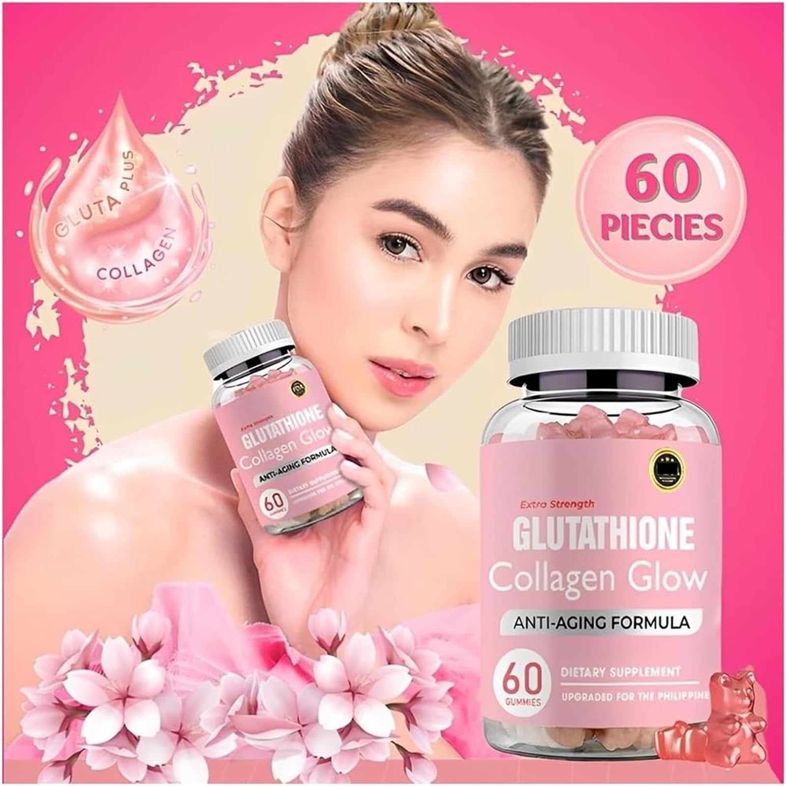 Caduola Glutathione Collagen Glow Gummies, Glutathione Collagen Glow Gummies for Dark Spot Caduola