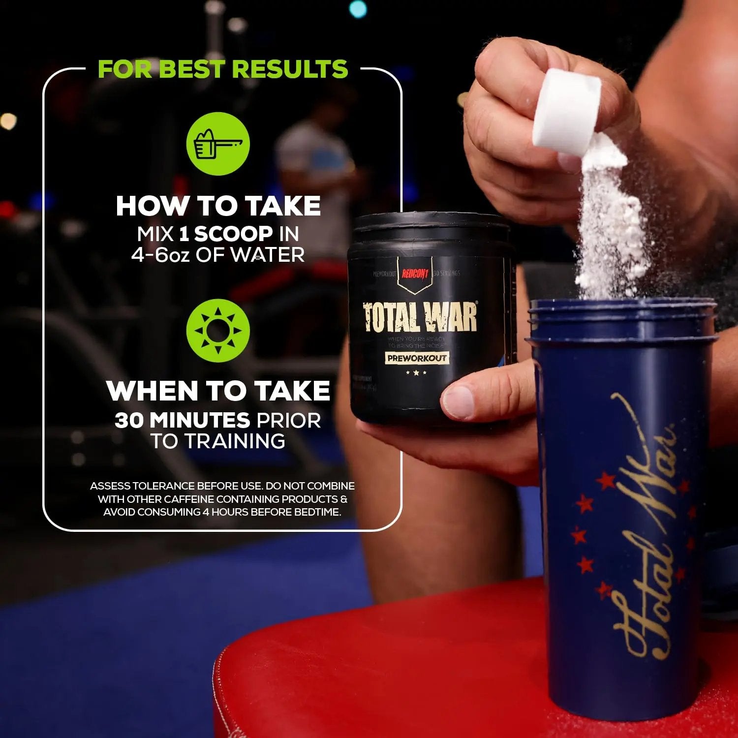 REDCON1 Total War Pre Workout - L Citrulline, Malic Acid, Green Tea Leaf Extract for Pump REDCON1