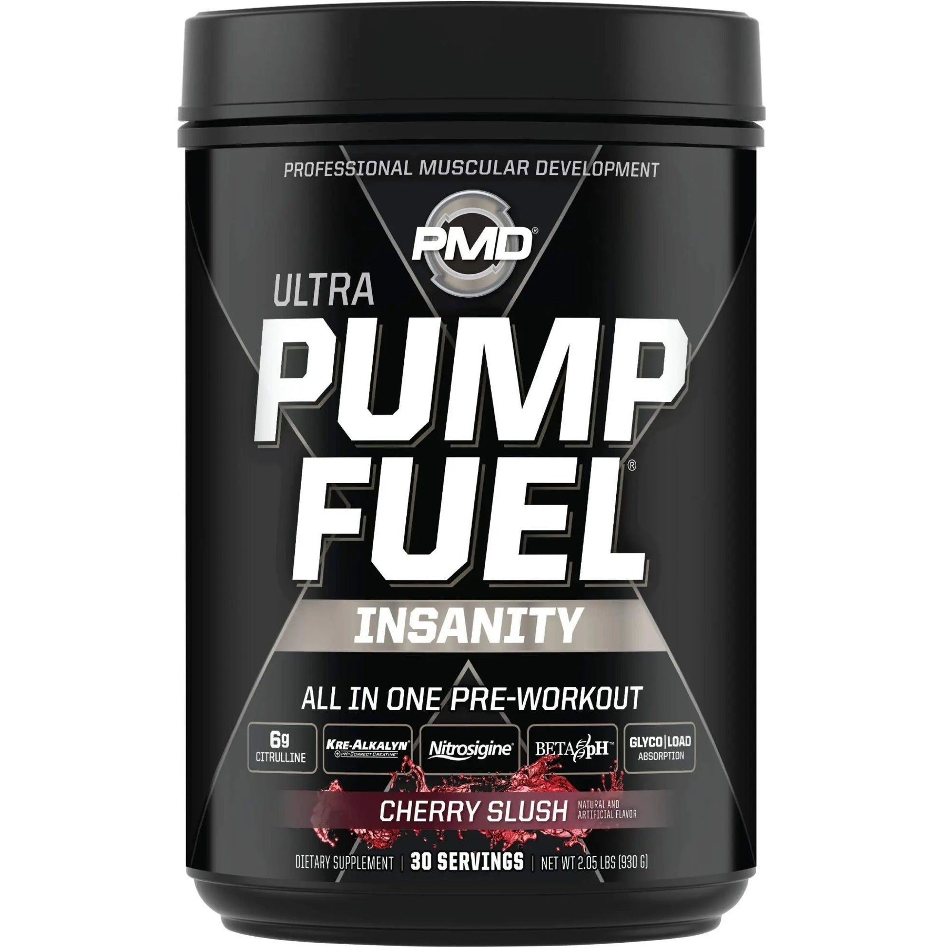 PMD Sports Ultra Pump Fuel Insanity - Pre Workout – Cherry Slush (30 Servings) Sports Omega Cuts Elite Thermogenic Fat Burner (90 Softgels)