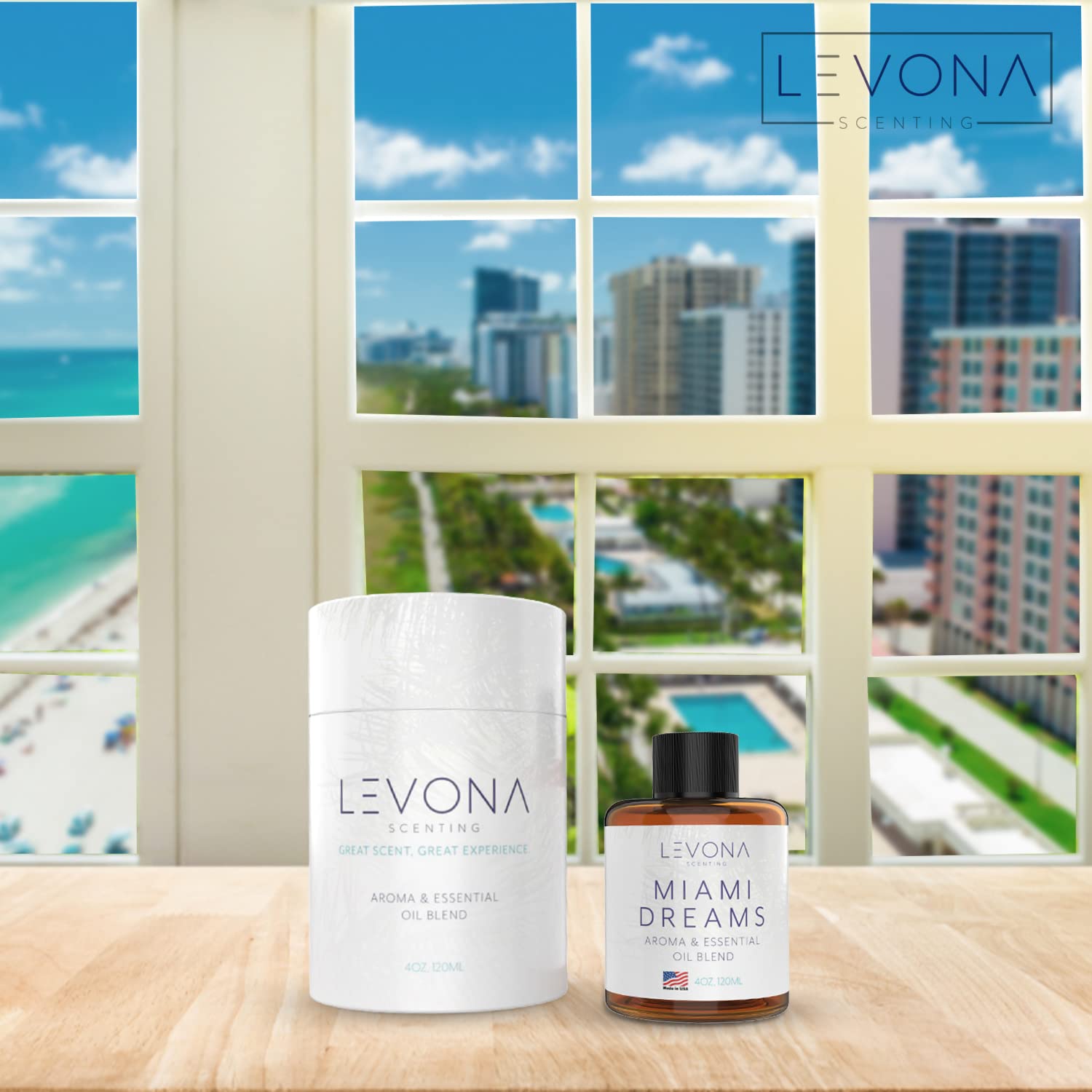 Levona Scent Essential Oils for Diffusers for Home: Miami Dreams Hotel & Home Luxury Scents Fragrance Oil