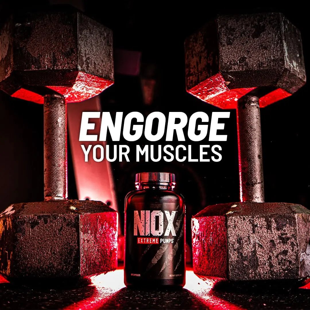 Nutrex Research NIOX Extreme Pumps - 180-Count Pre-Workout Pump Supplement with Arginine Nitrate, Vitamin C, AstraGin for Muscle Pump, Vascularity, Endurance, NO3-T