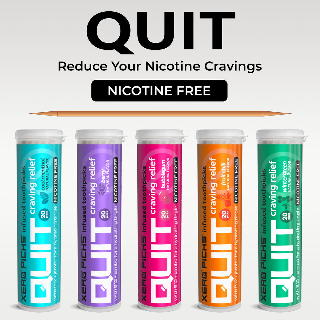 Xero Picks Infused Flavored Toothpicks to Help Quit Smoking - Nicotine