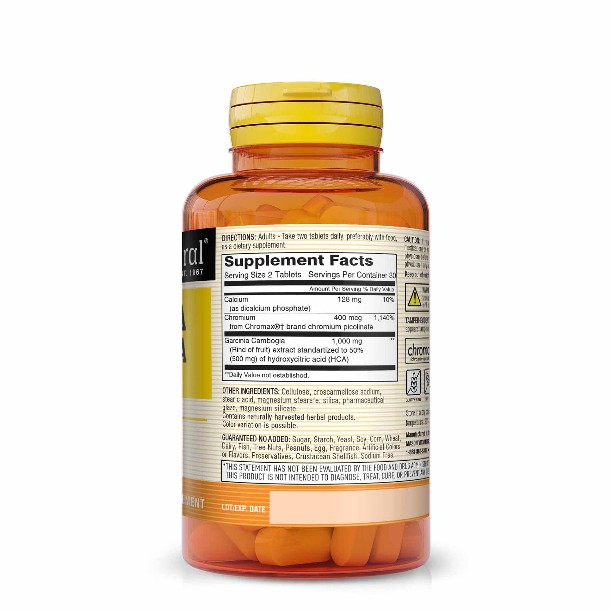 MASON NATURAL Garcinia Cambogia 500 mg HCA with Calcium and Chromium MASON NATURAL