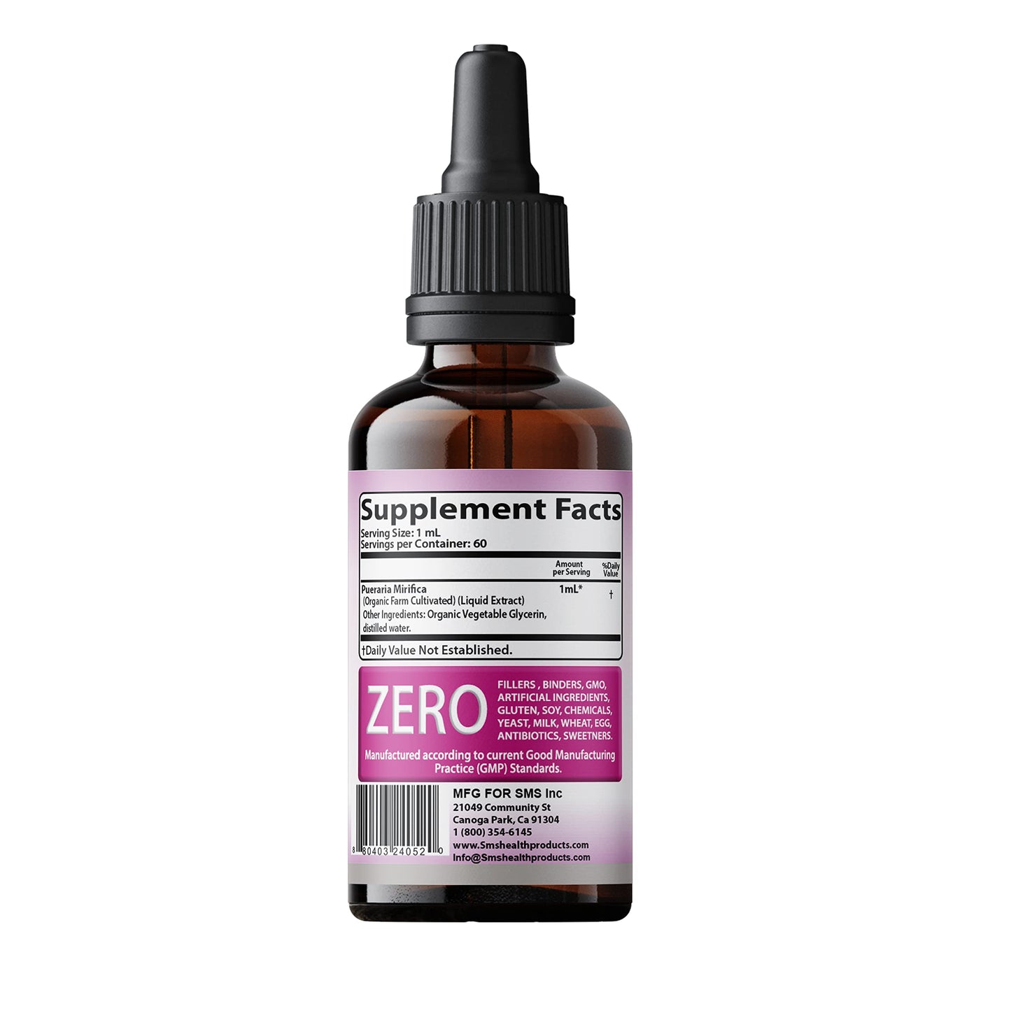 SMSHEALTHPRODUCTS.com Feminizer by SMS, Pueraria Mirifica Drops | Premium Grade